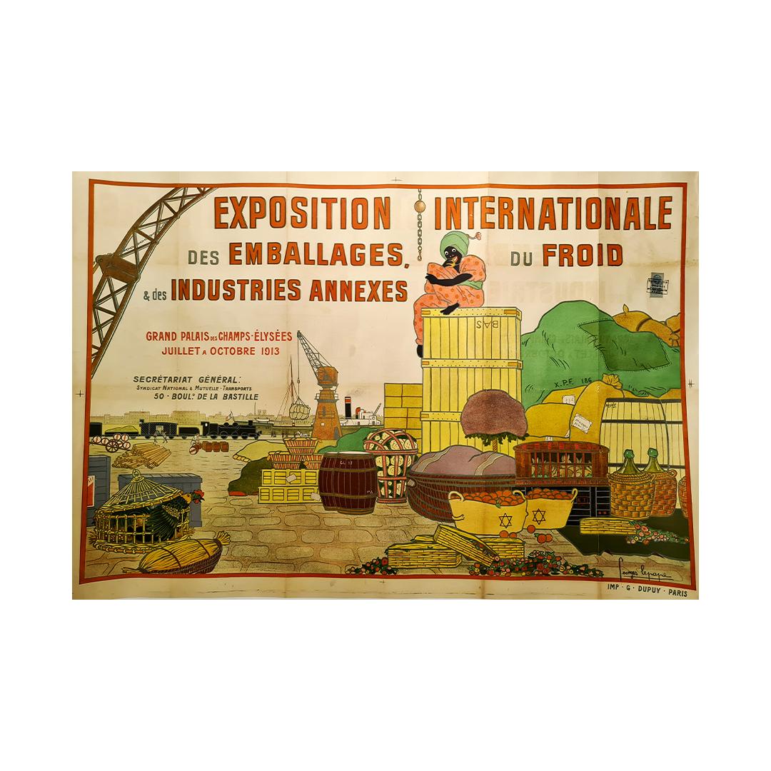 Affiche pour l'exposition internationale d'emballage à froid et d'industries connexes - Print de Georges Lepape