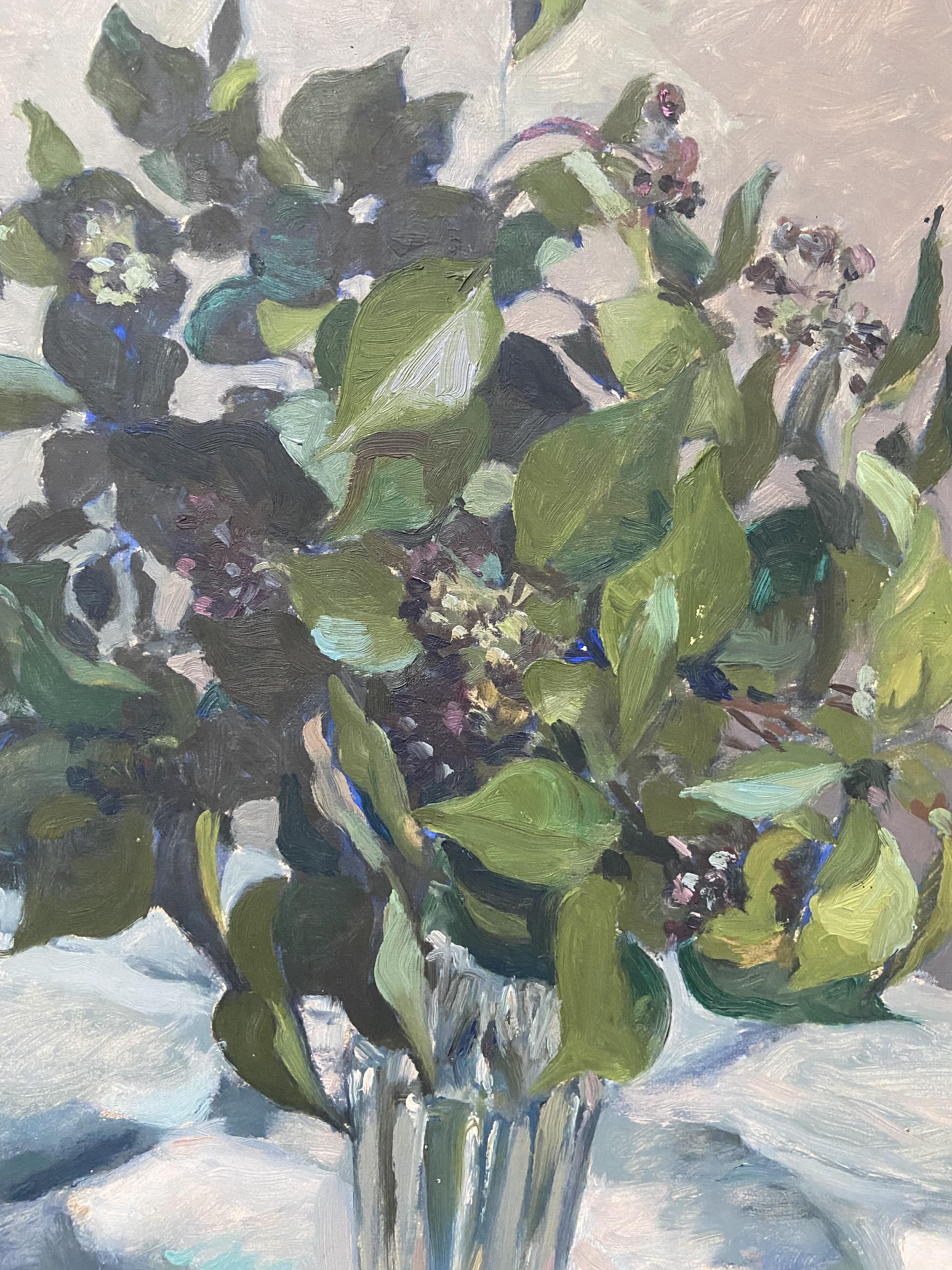 Georges Louis Claude (1879-1963) Blaues Blumenstrauß 1940, Öl auf Papier  im Angebot 4