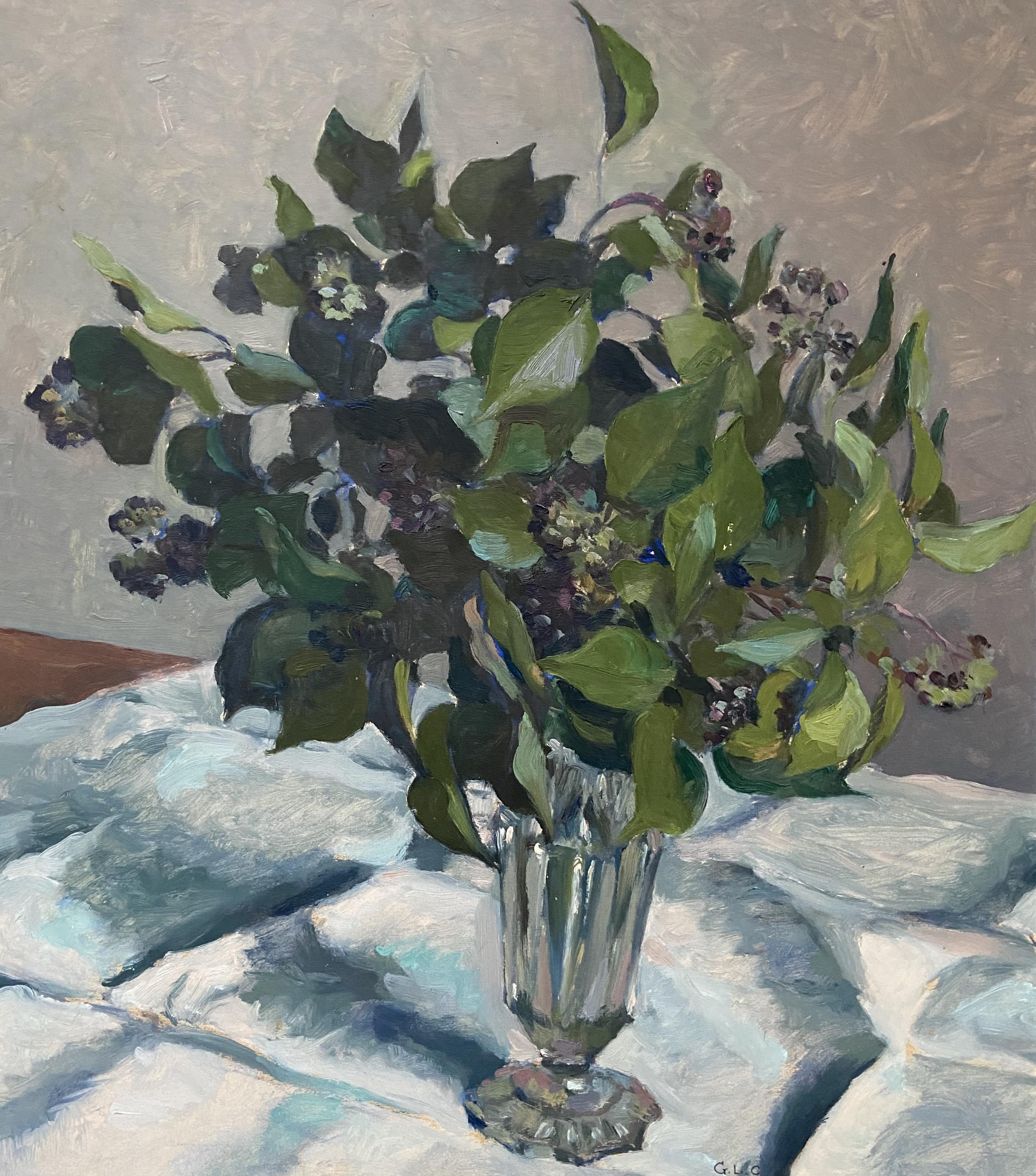 Georges Louis Claude (1879-1963) Blaues Blumenstrauß 1940, Öl auf Papier  im Angebot 5