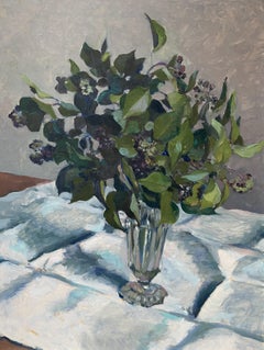 Vintage Georges Louis Claude (1879-1963) A bouquet of blue flowers 1940, oil on paper 