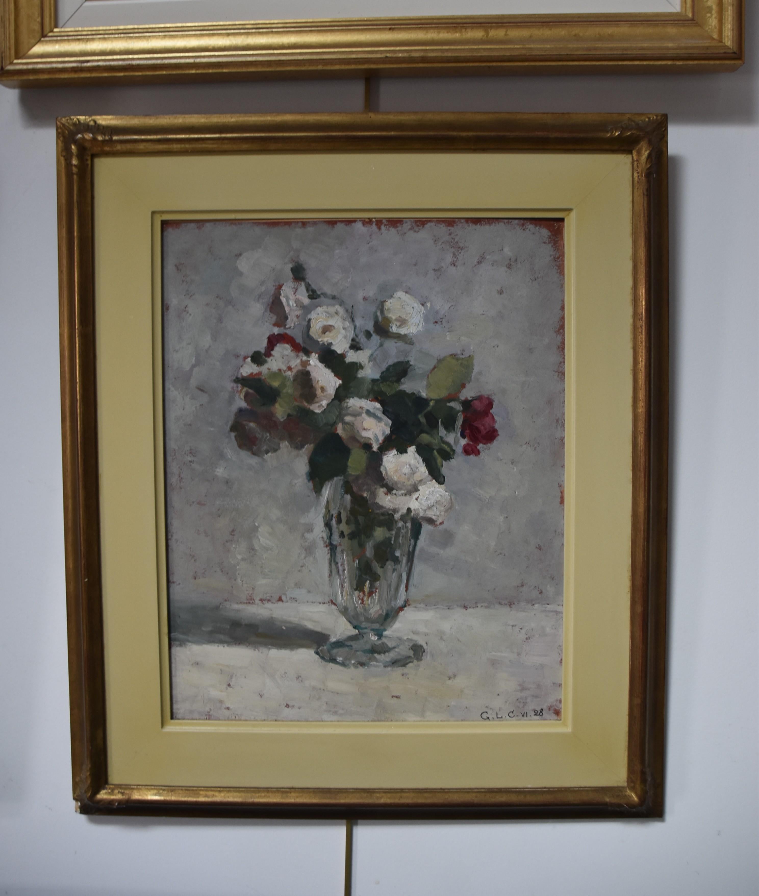 Georges Louis Claude (1879-1963) A flower bouquet, 1928, oil on paper signed 7