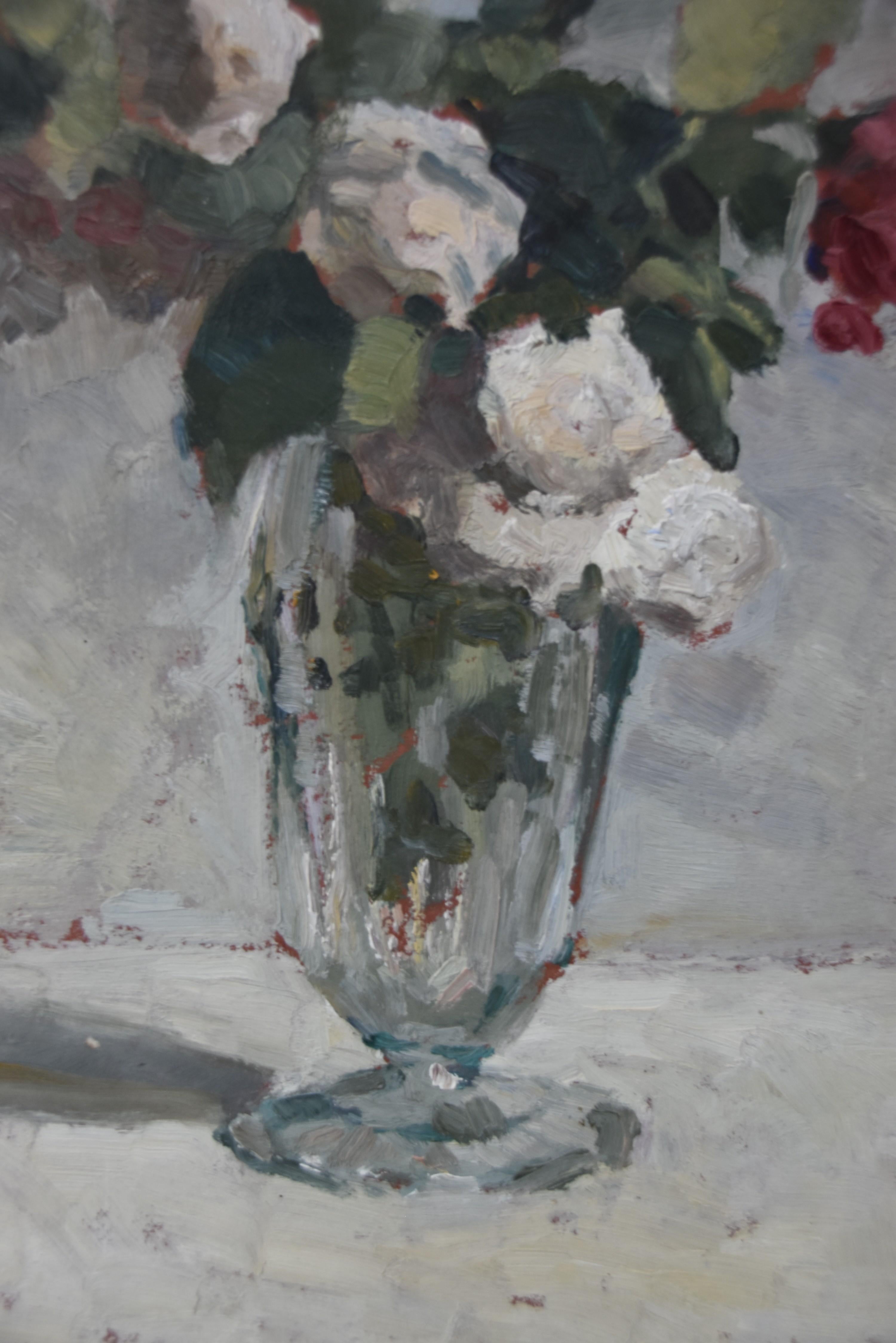 Georges Louis Claude (1879-1963) A flower bouquet, 1928, oil on paper signed 11