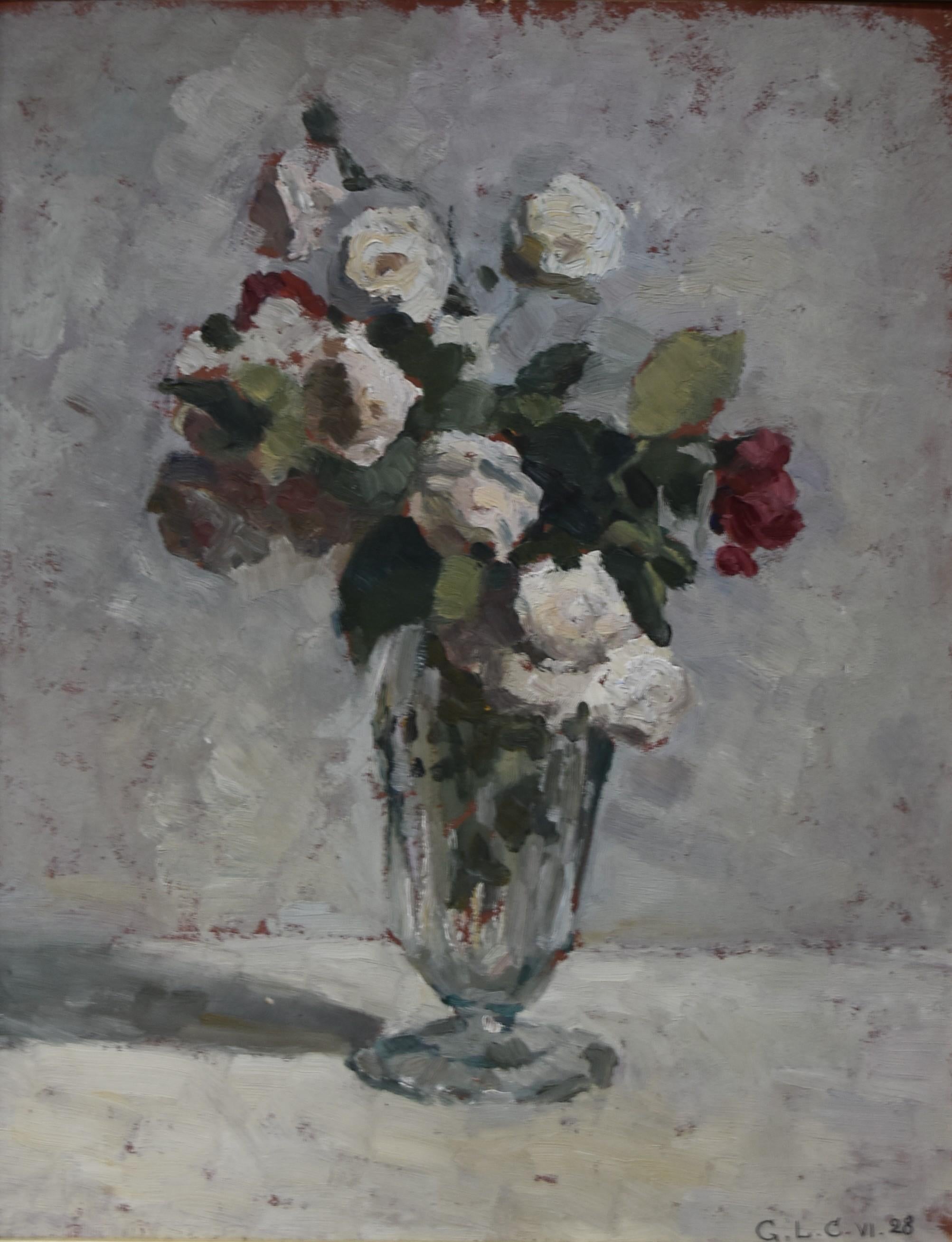 Georges Louis Claude (1879-1963) A flower bouquet, 1928, oil on paper signed 12