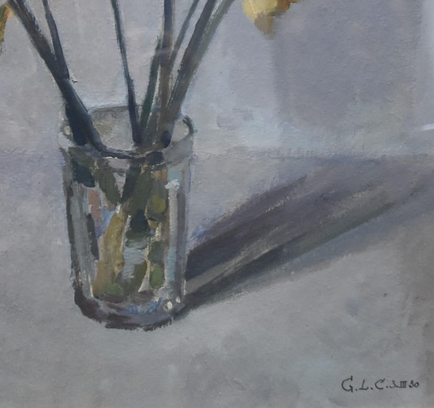 Georges Louis Claude (1879-1963) Daffodils in a vase, 1930  oil on paper signed 2