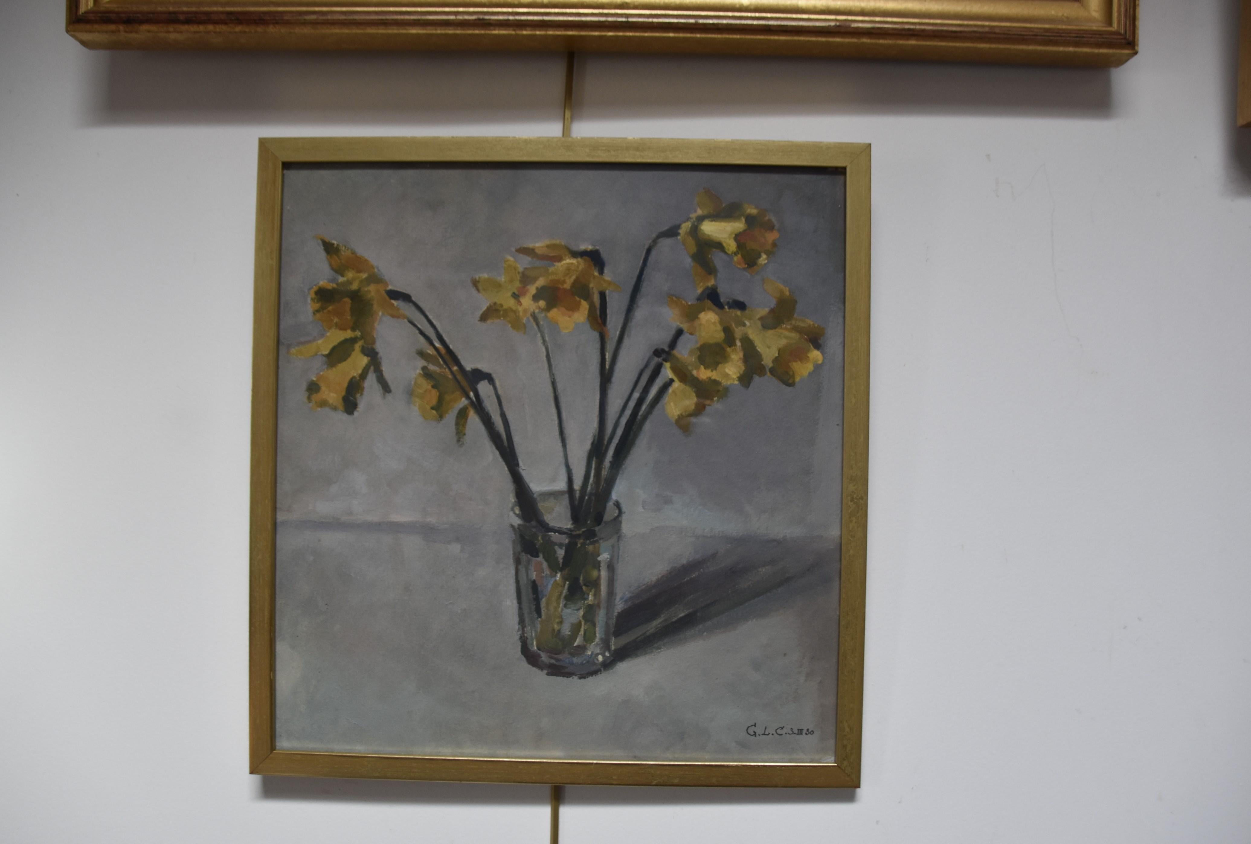 Georges Louis Claude (1879-1963) Daffodils in a vase, 1930  oil on paper signed 4