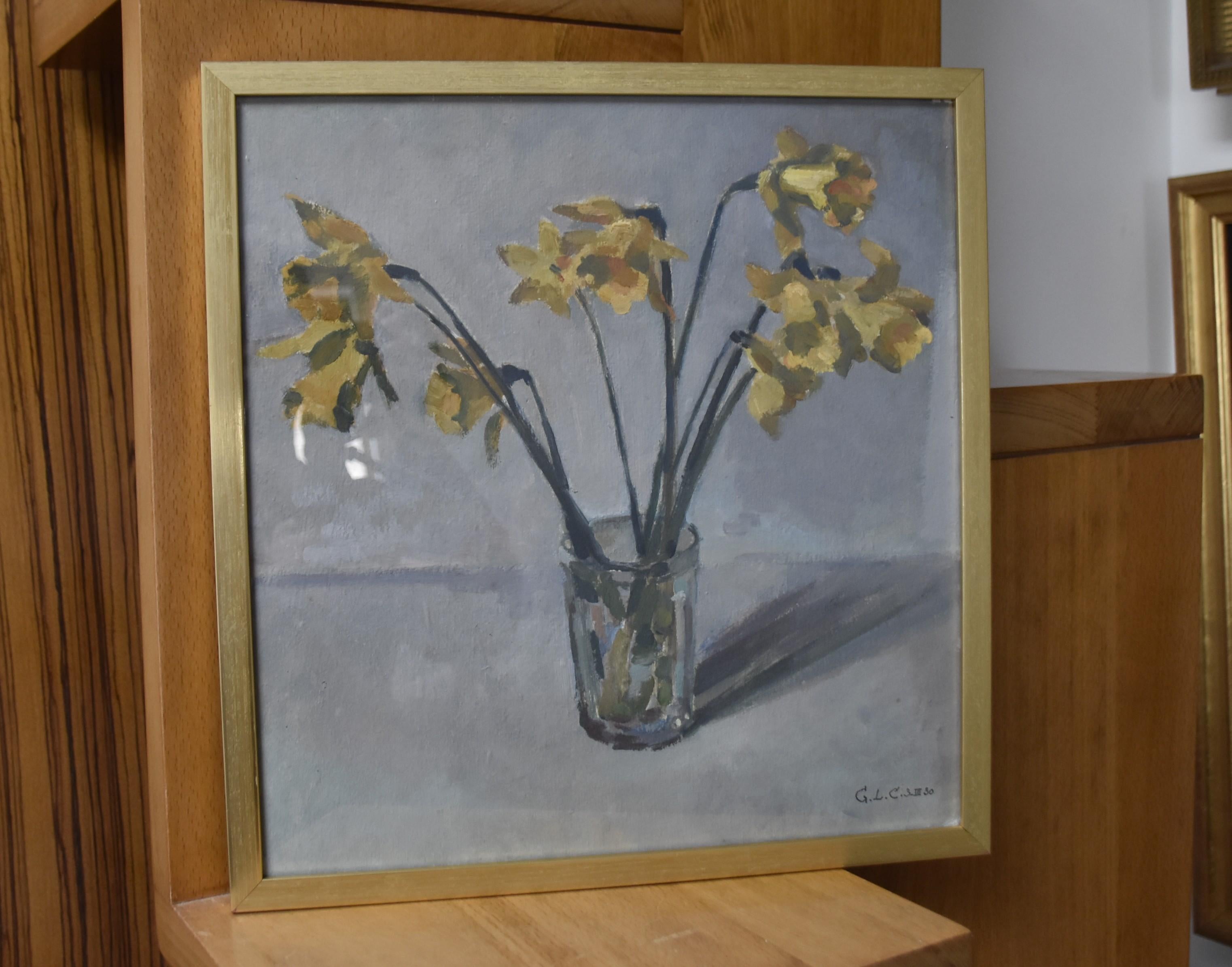 Georges Louis Claude (1879-1963) Daffodils in a vase, 1930  oil on paper signed 7