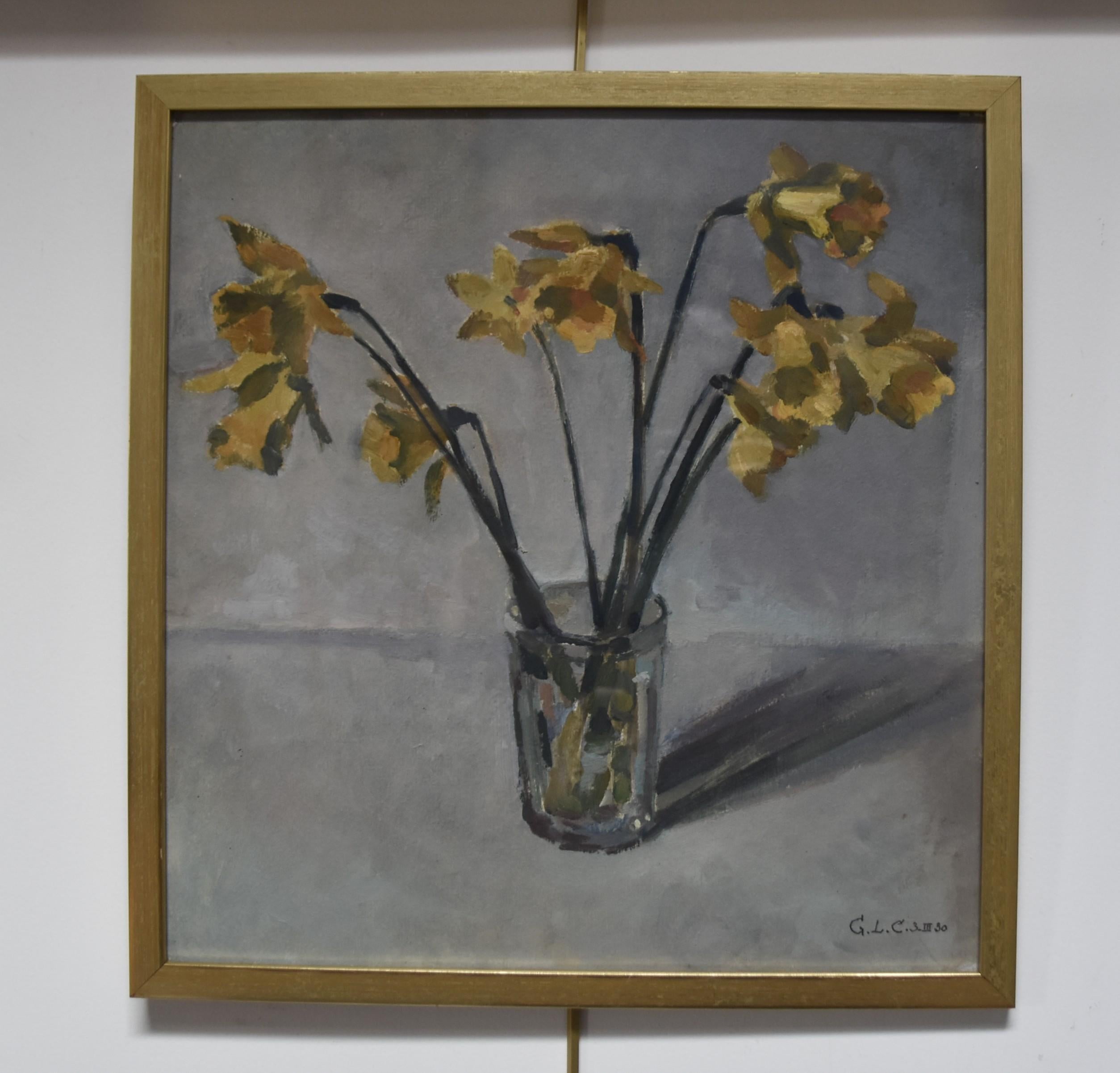 Georges Louis Claude (1879-1963) Daffodils in a vase, 1930  oil on paper signed 8