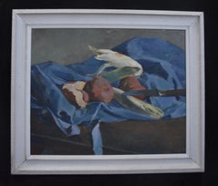 Georges Louis Claude (1879-1963) Still life with blue tablecloth, oil on paper