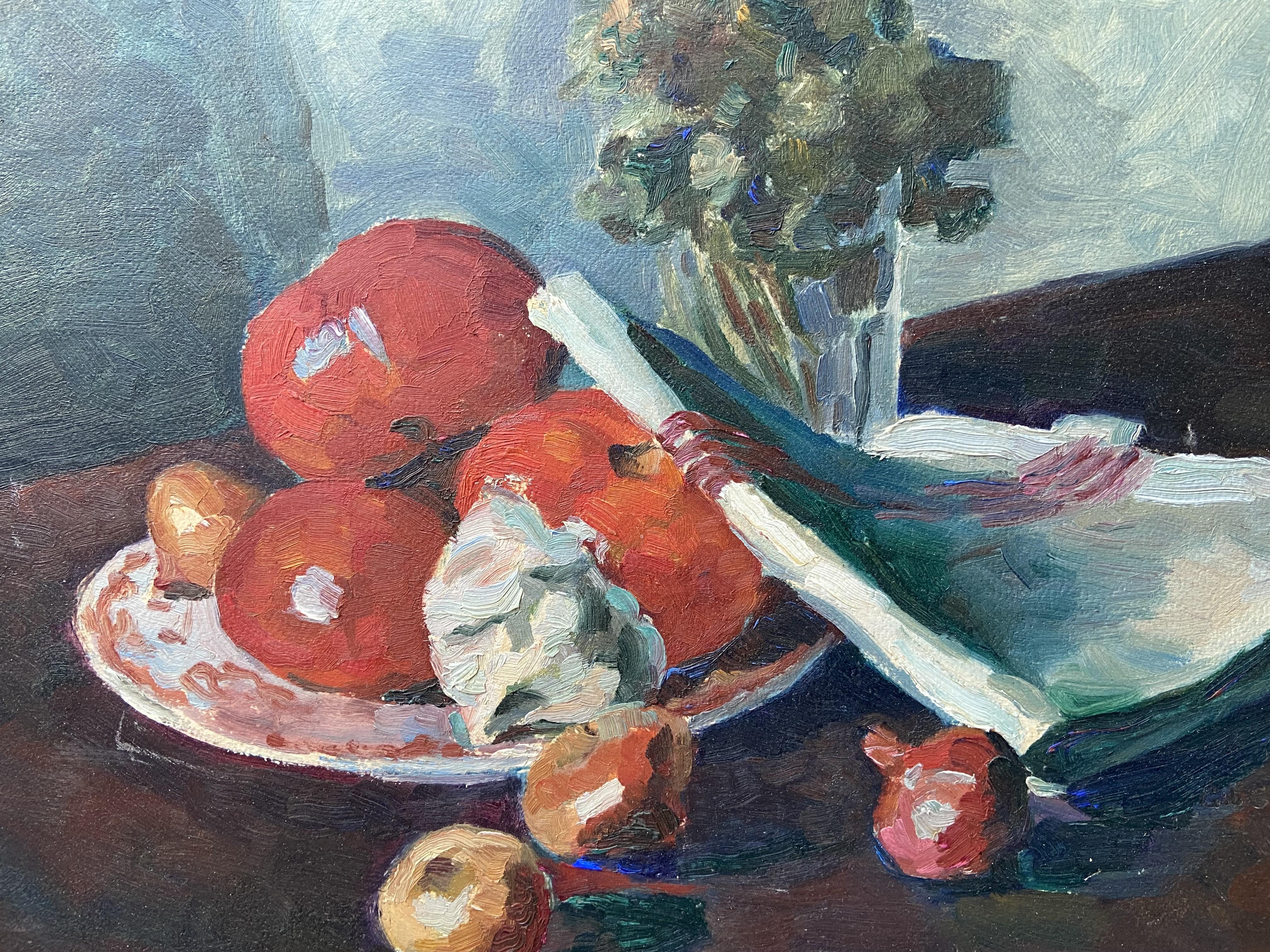 Georges Louis Claude (1879-1963) Nature morte aux fruits, 1938, huile sur papier  en vente 3