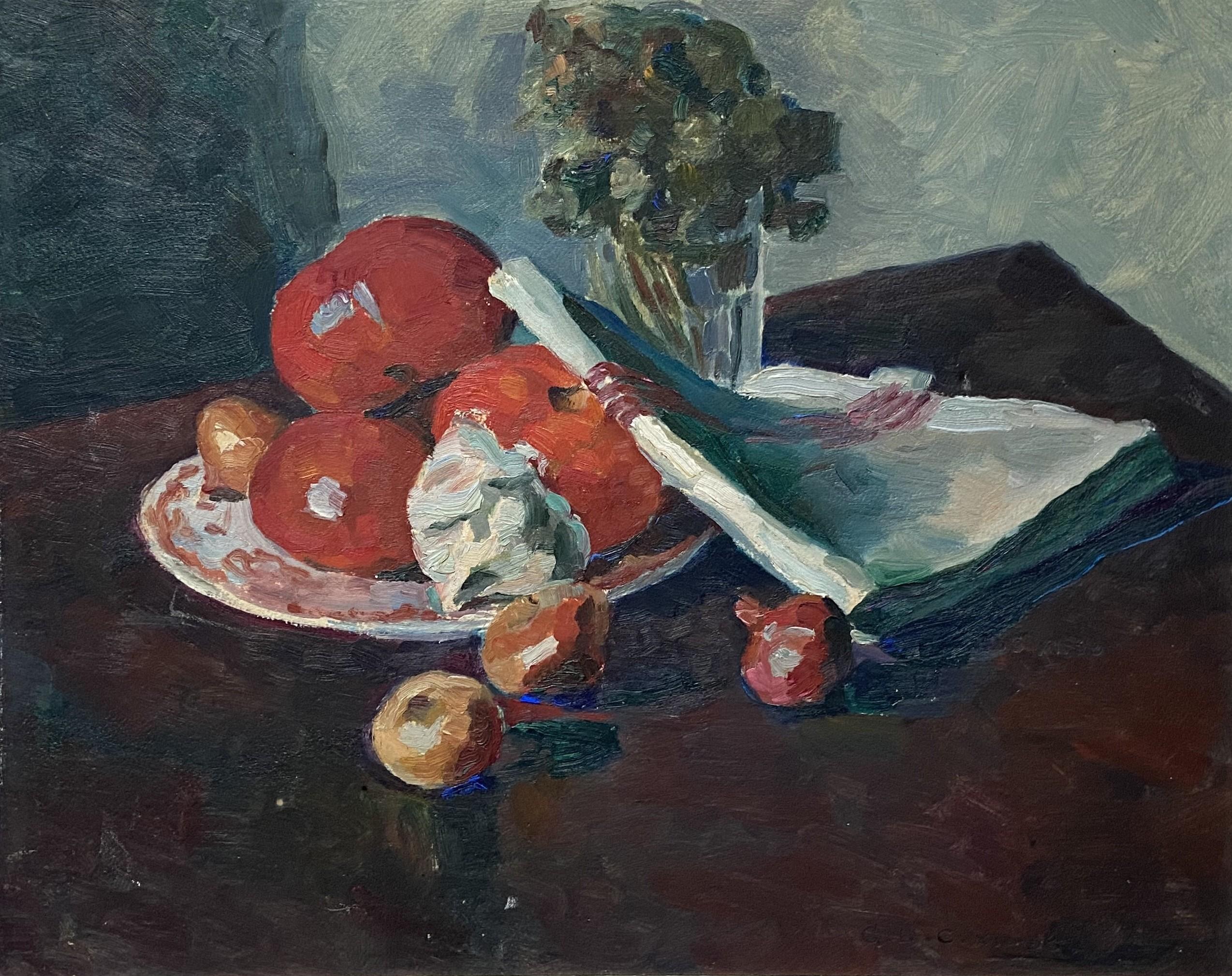 Georges Louis Claude (1879-1963)
Still life with fruits, 1938
oil on paper 
32 x 40 cm
In good condition
In a vintage white frame, 41.5 x 49 cm, numerous lacks of white painting (see photographs please)

Georges Louis Claude was born in Paris in