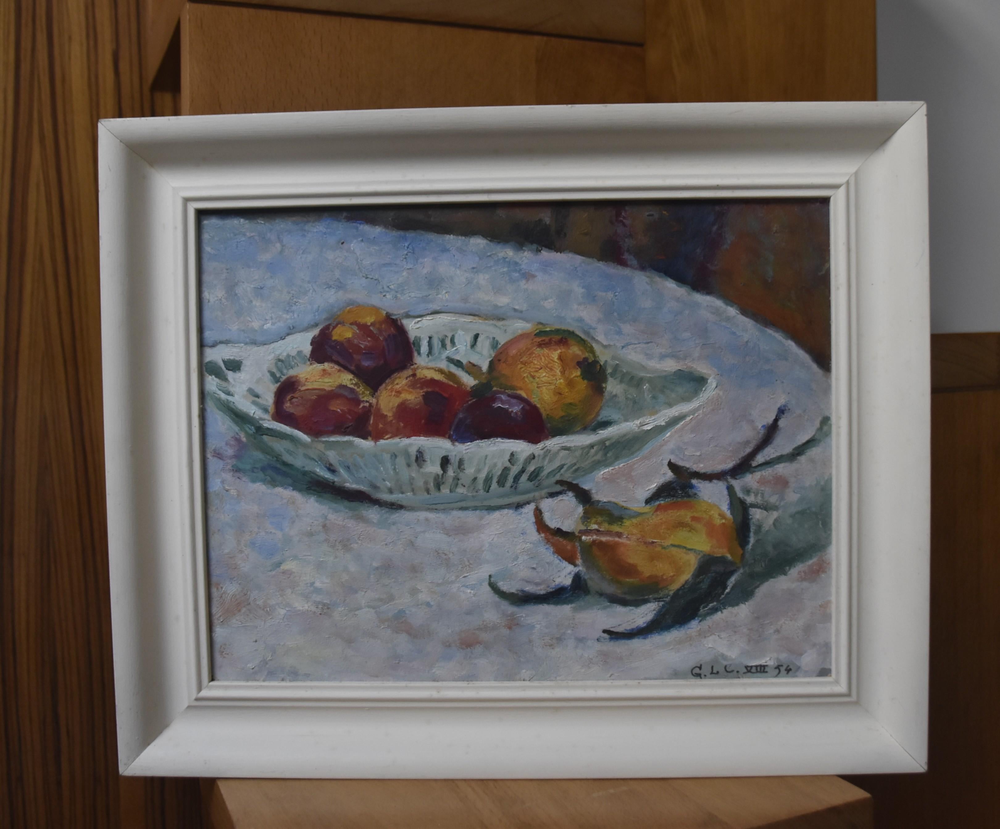 Georges Louis Claude (1879-1963) Natura morta con frutta, olio su carta firmato 10