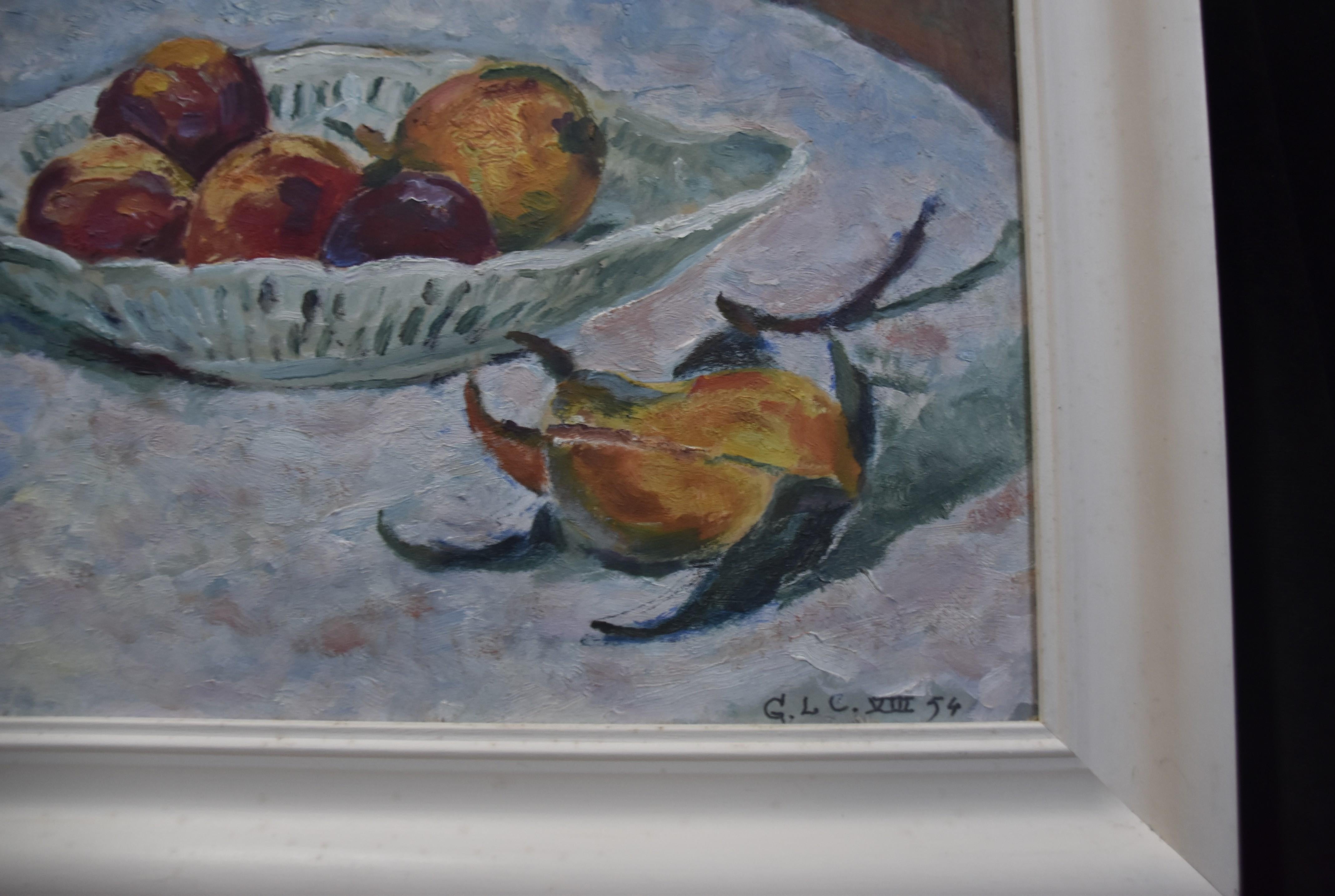 Georges Louis Claude (1879-1963) Natura morta con frutta, olio su carta firmato 5