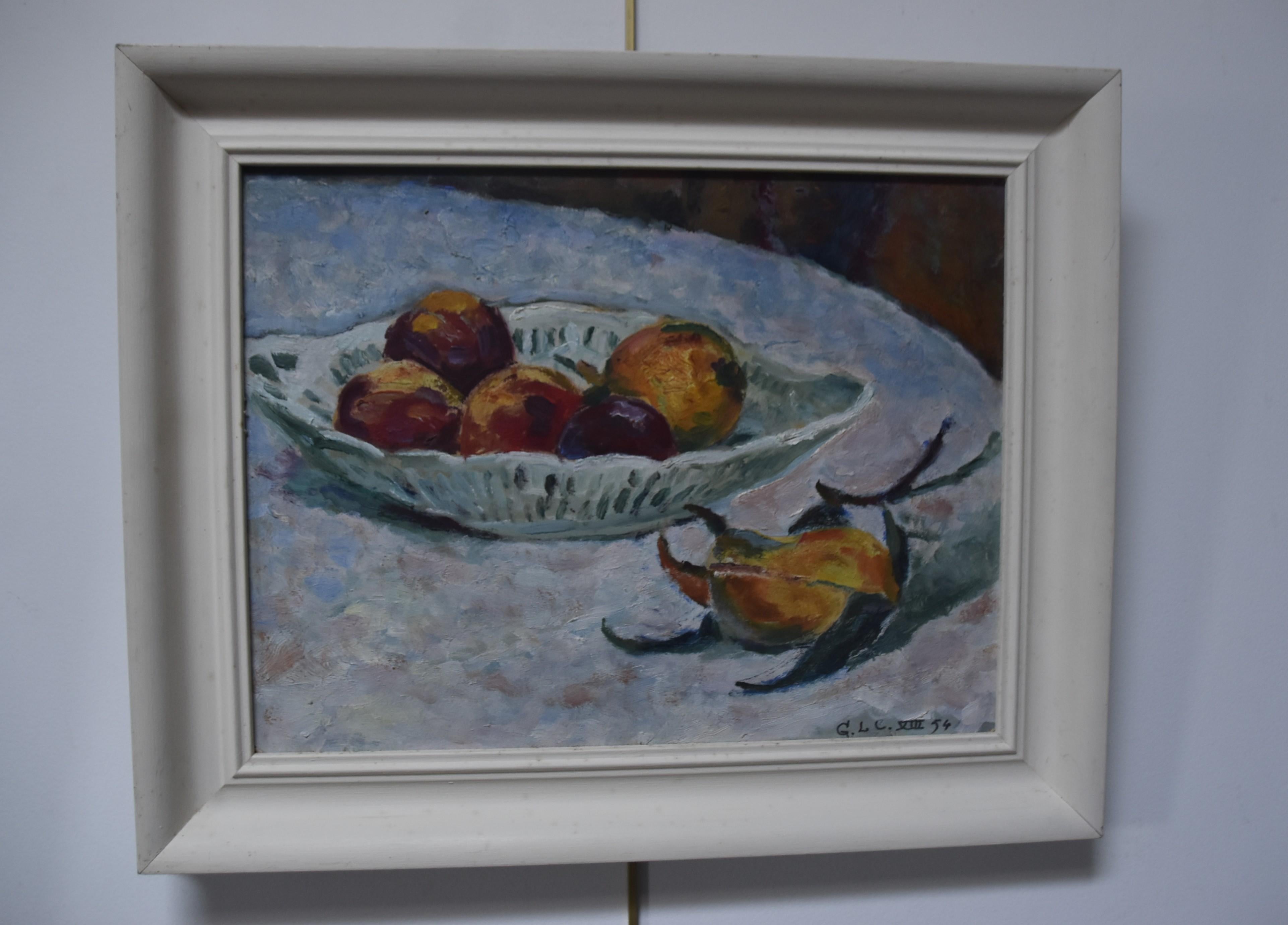 Georges Louis Claude (1879-1963) Natura morta con frutta, olio su carta firmato 6