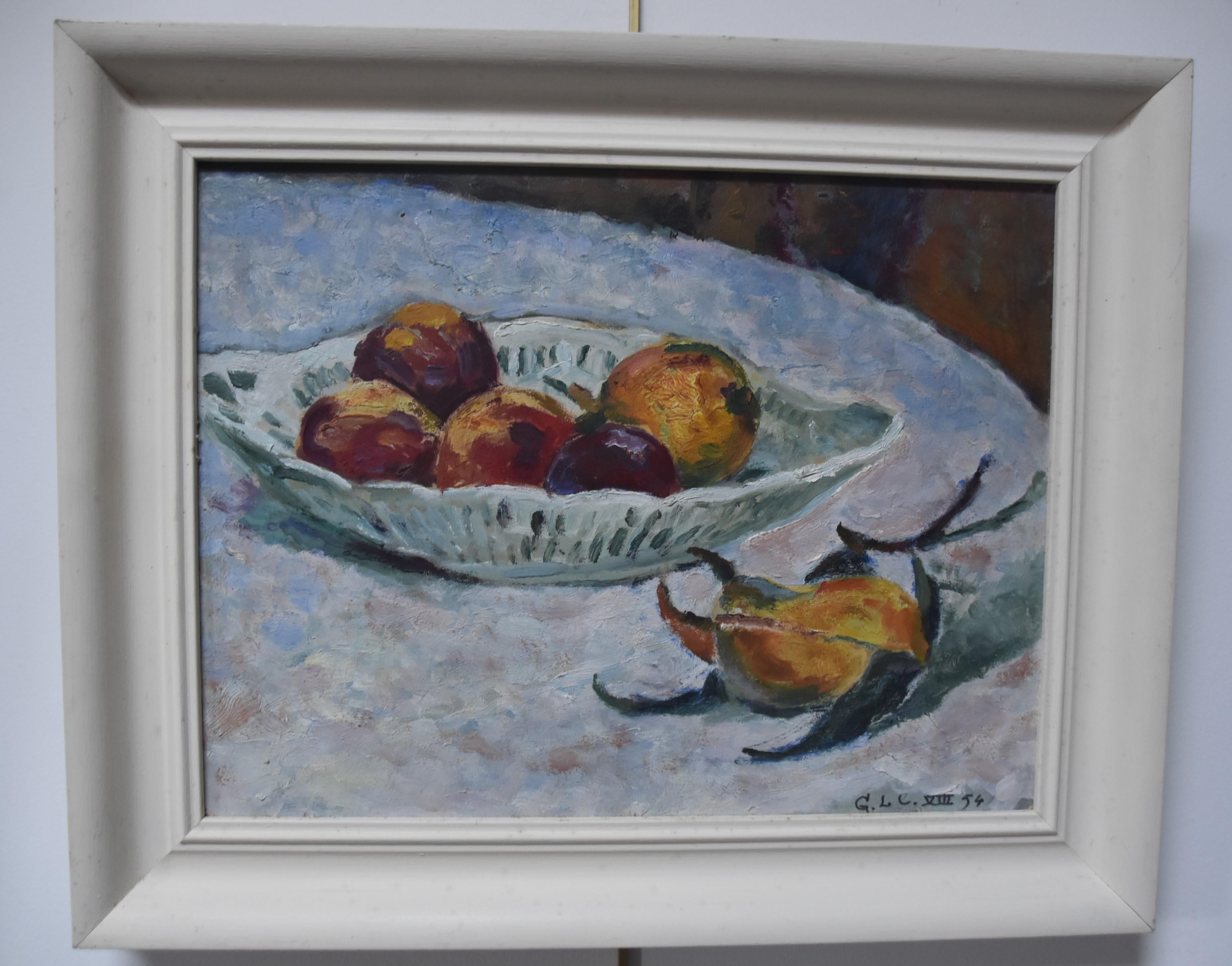 Georges Louis Claude (1879-1963) Natura morta con frutta, olio su carta firmato 7