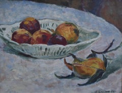 Vintage Georges Louis Claude (1879-1963) Still life with fruits, oil on paper signed