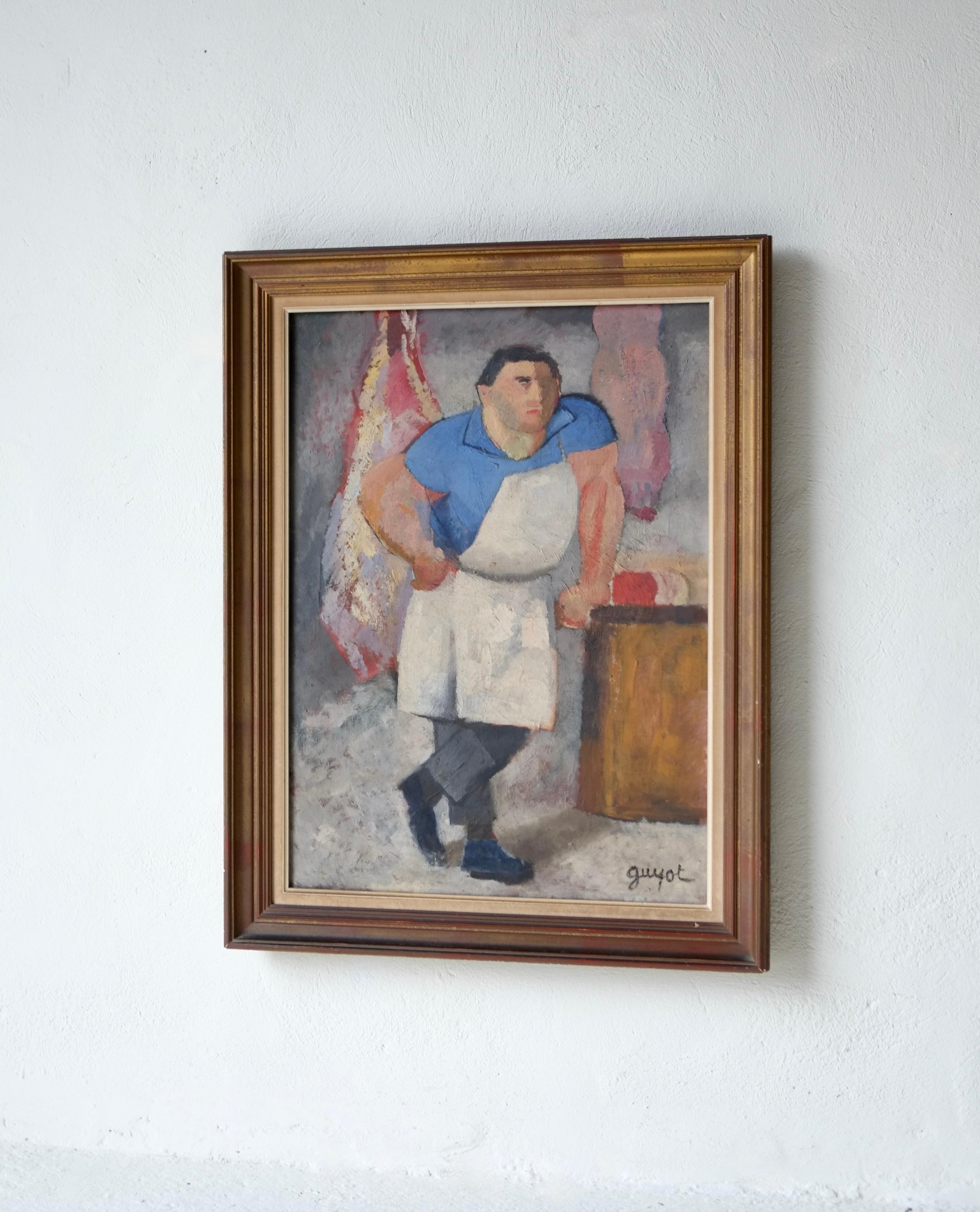 Georges Lucien Guyot (1885-1972), Carnicero en su puesto, Óleo sobre lienzo Lienzo en venta