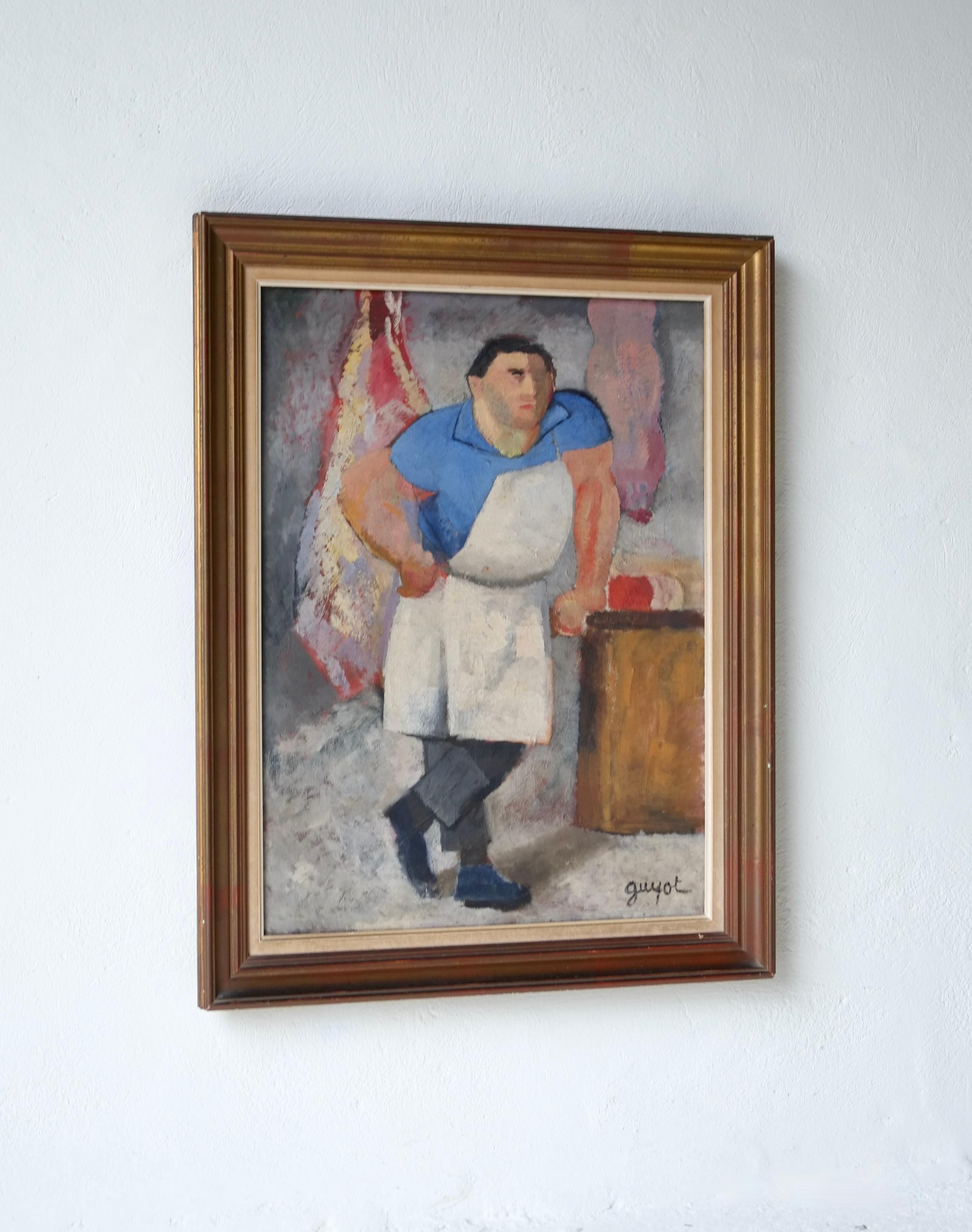 Georges Lucien Guyot (1885-1972), Carnicero en su puesto, Óleo sobre lienzo en venta 1
