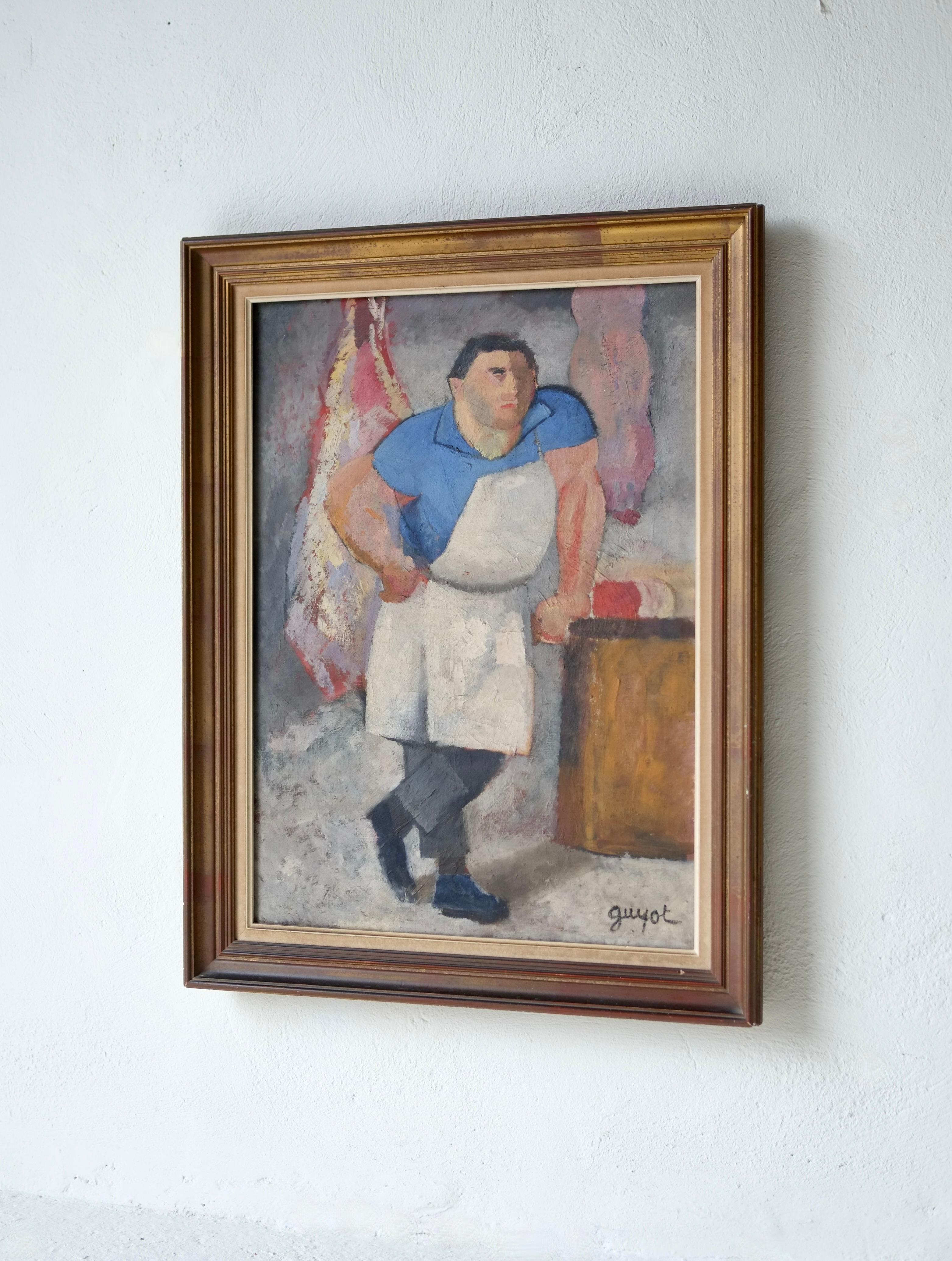 Georges Lucien Guyot (1885-1972), Carnicero en su puesto, Óleo sobre lienzo en venta 2