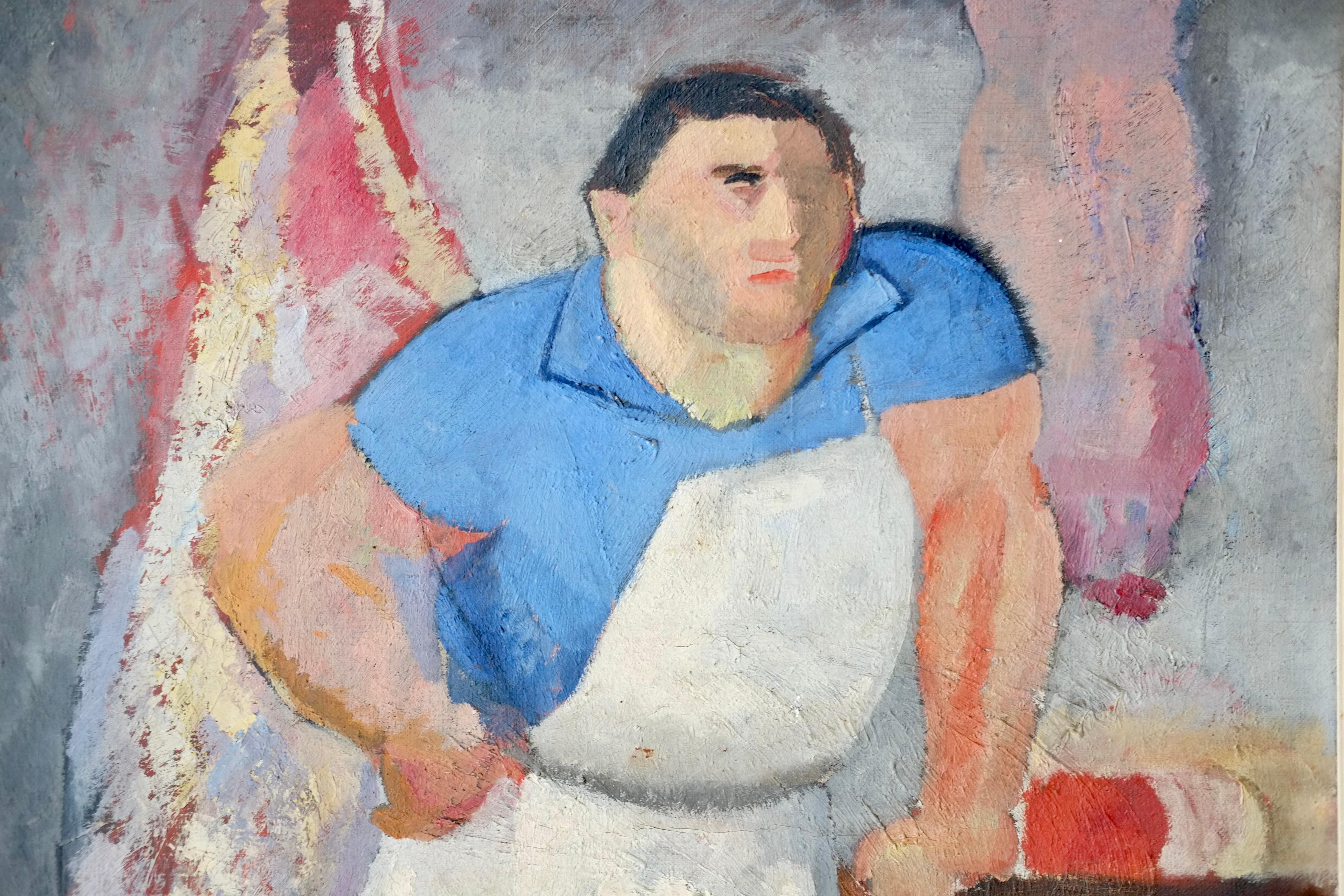 Georges Lucien Guyot (1885-1972), Carnicero en su puesto, Óleo sobre lienzo en venta 4