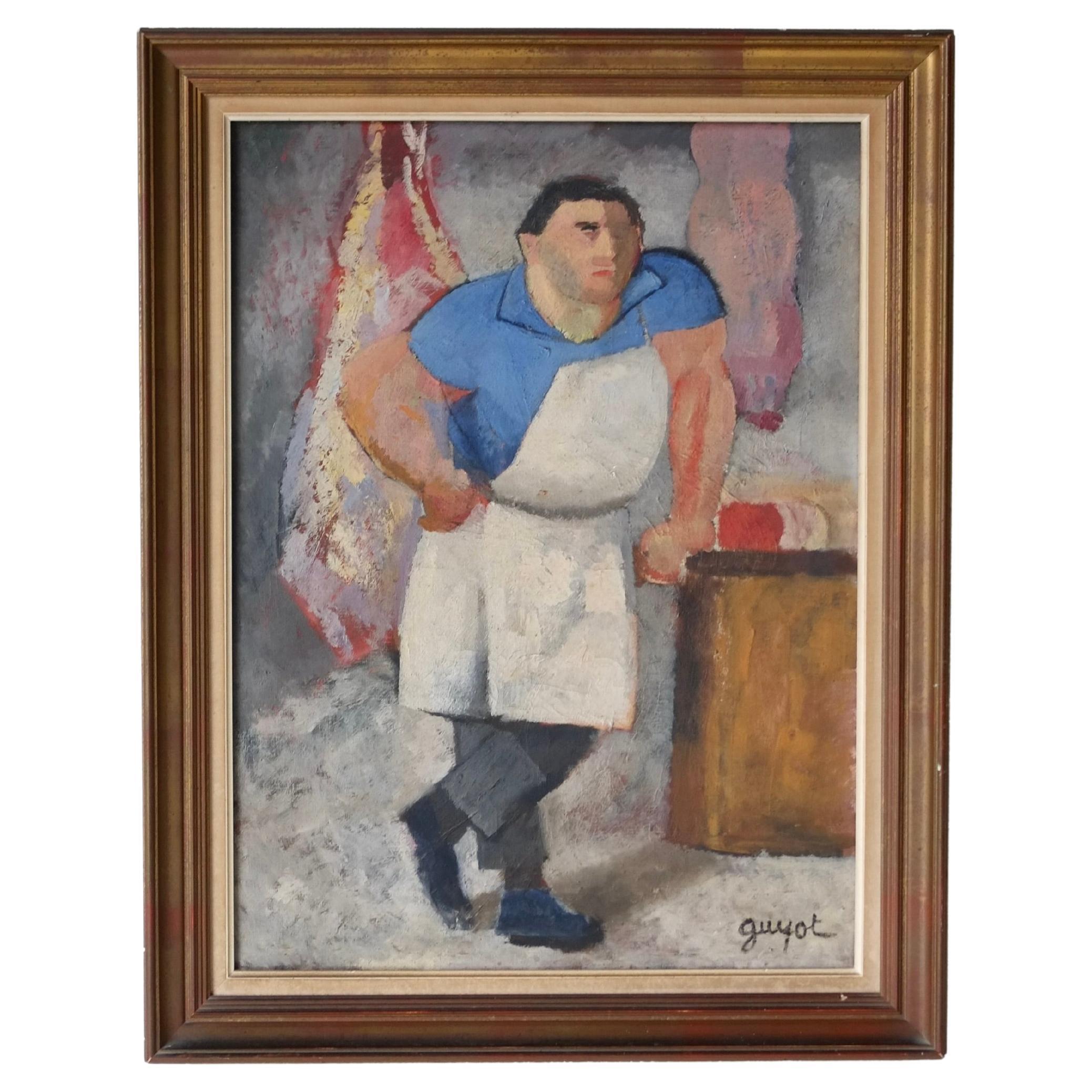 Georges Lucien Guyot (1885-1972), Carnicero en su puesto, Óleo sobre lienzo en venta