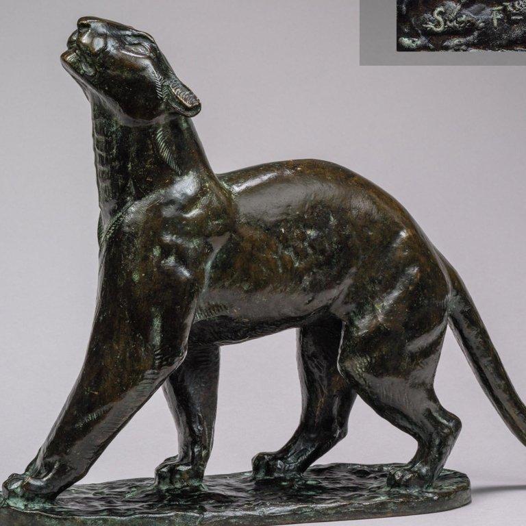 Panthère Humant - Sculpture di Georges Lucien Guyot