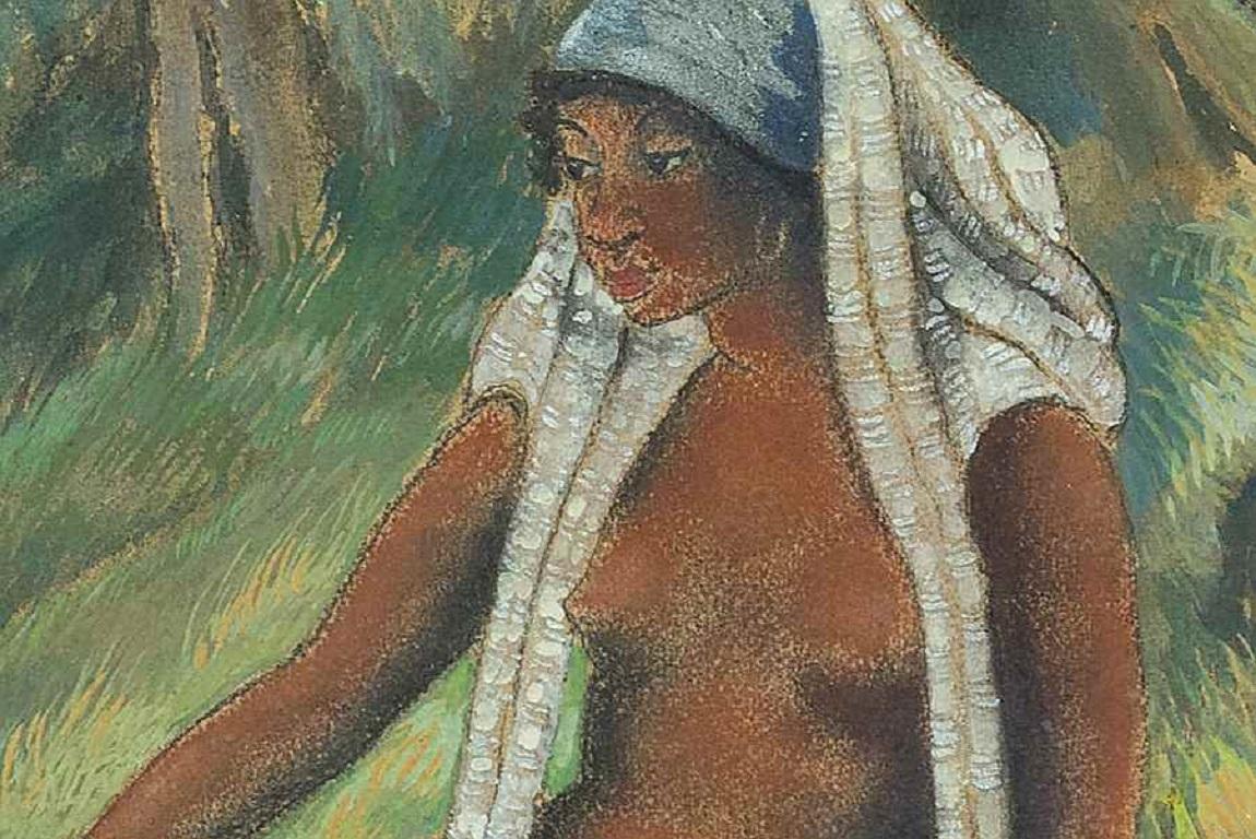 Femme au bord de la rivière by Georges Manzana Pissarro, circa 1910 For Sale 2