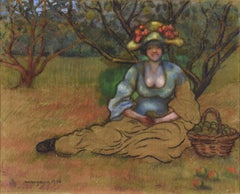 Récolte des Pommes by Georges Manzana Pissarro - Mixed media