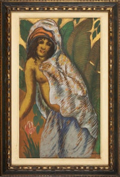 Woman with a White Veil, Mixed Media on Canvas, circa 1915