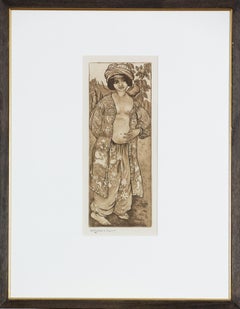 Fille au Pigeon, Etching & Aquatint by Georges Manzana Pissarro