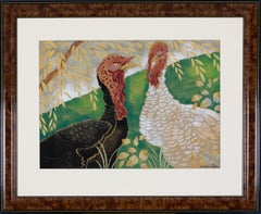 Two Turkeys, Pochoir by Georges Manzana Pissarro