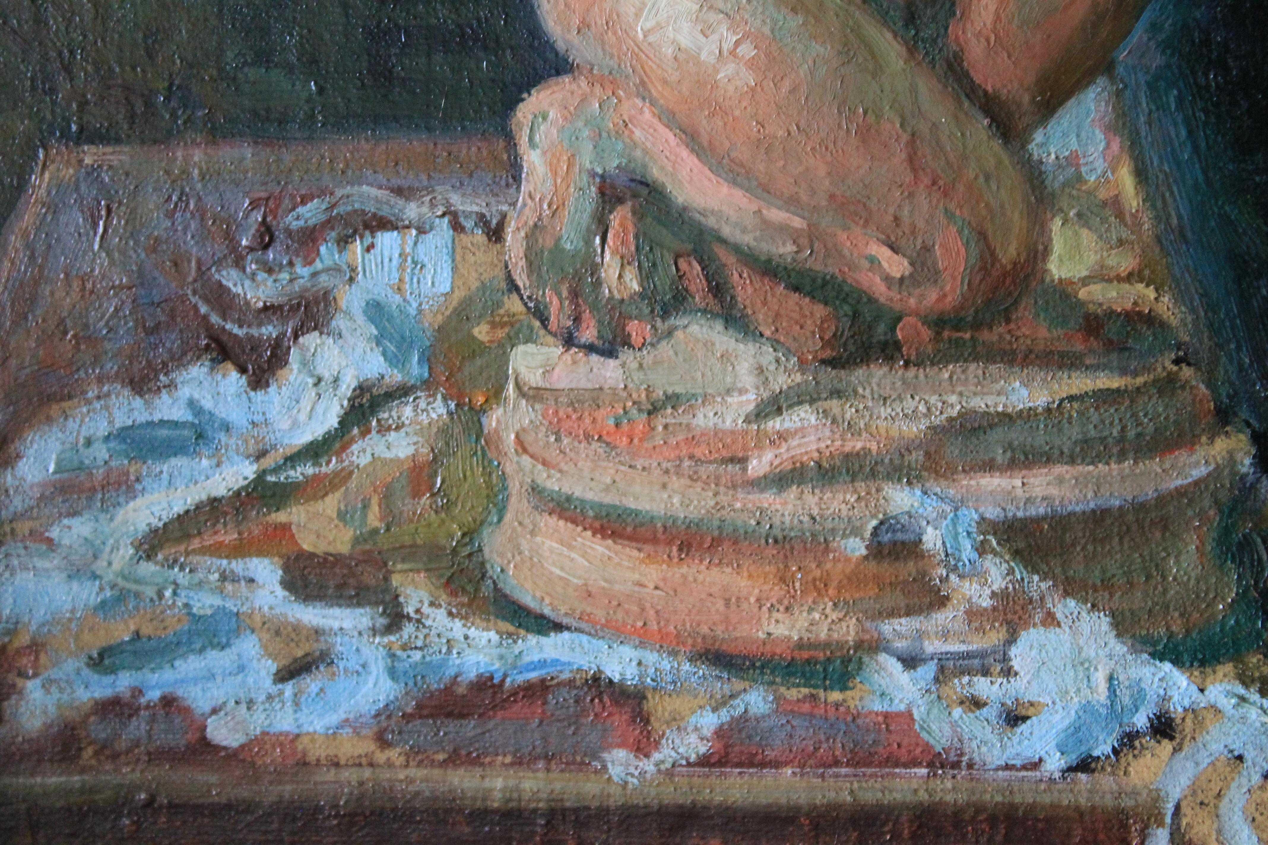 Gran bodegón floral del artista francés Georges Marchou (1898 - 1984) 9