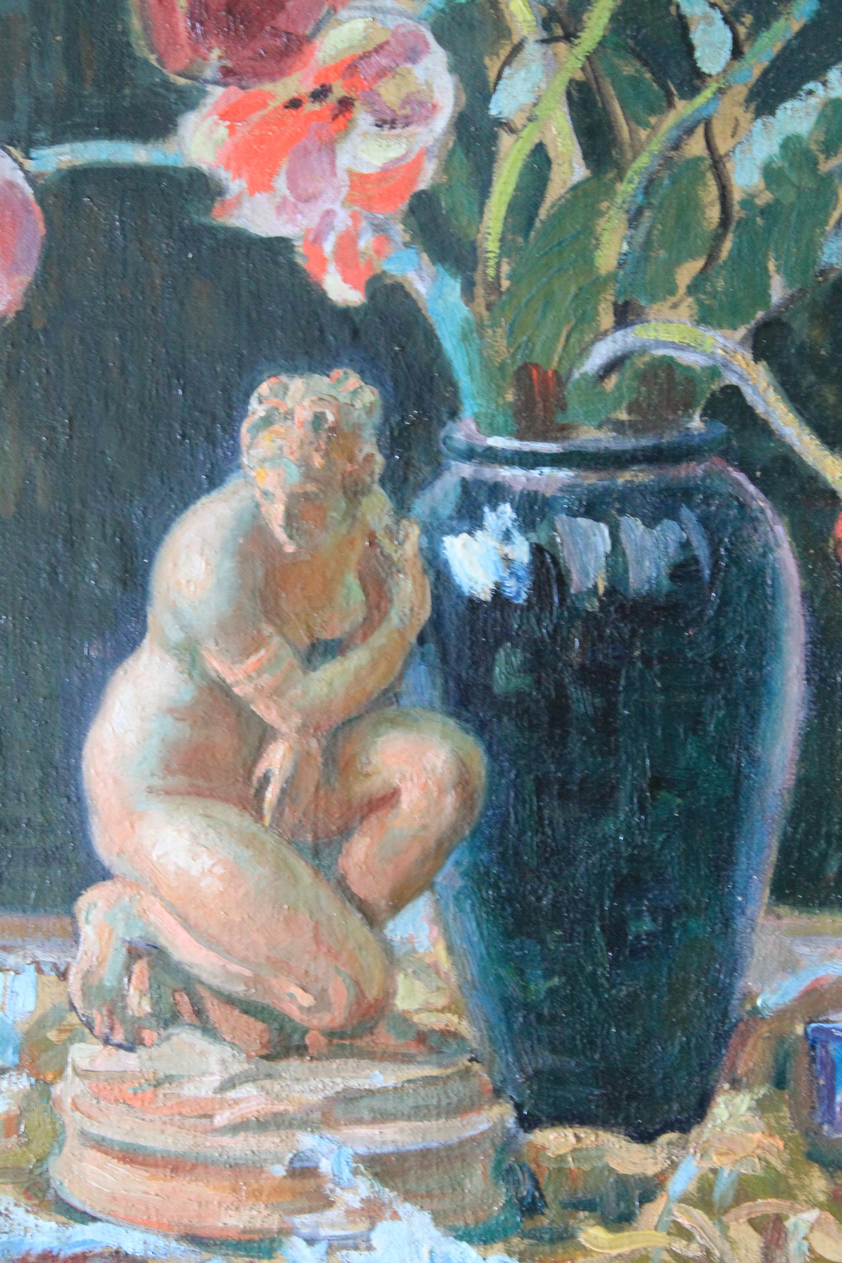 Gran bodegón floral del artista francés Georges Marchou (1898 - 1984) 3