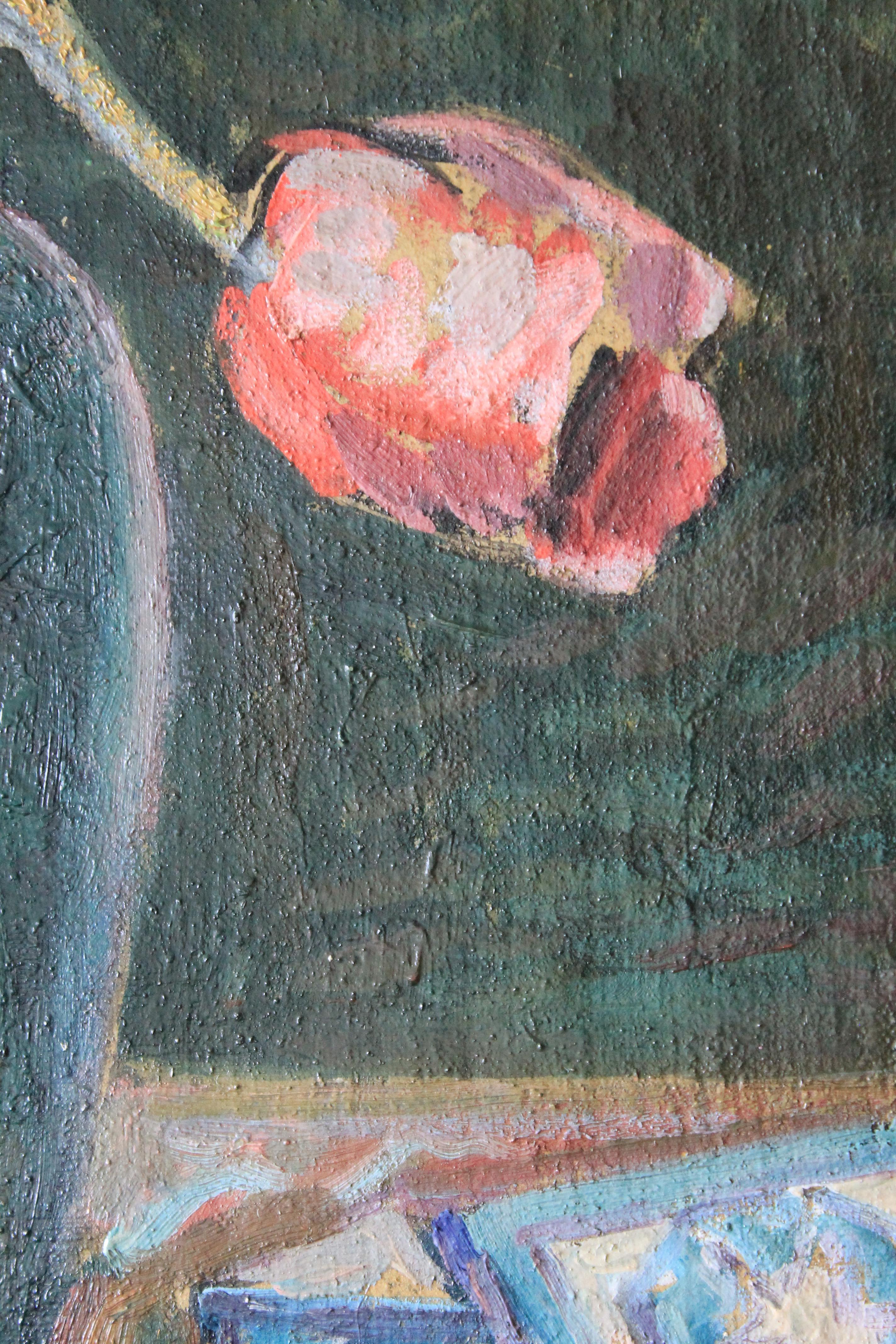 Gran bodegón floral del artista francés Georges Marchou (1898 - 1984) 5