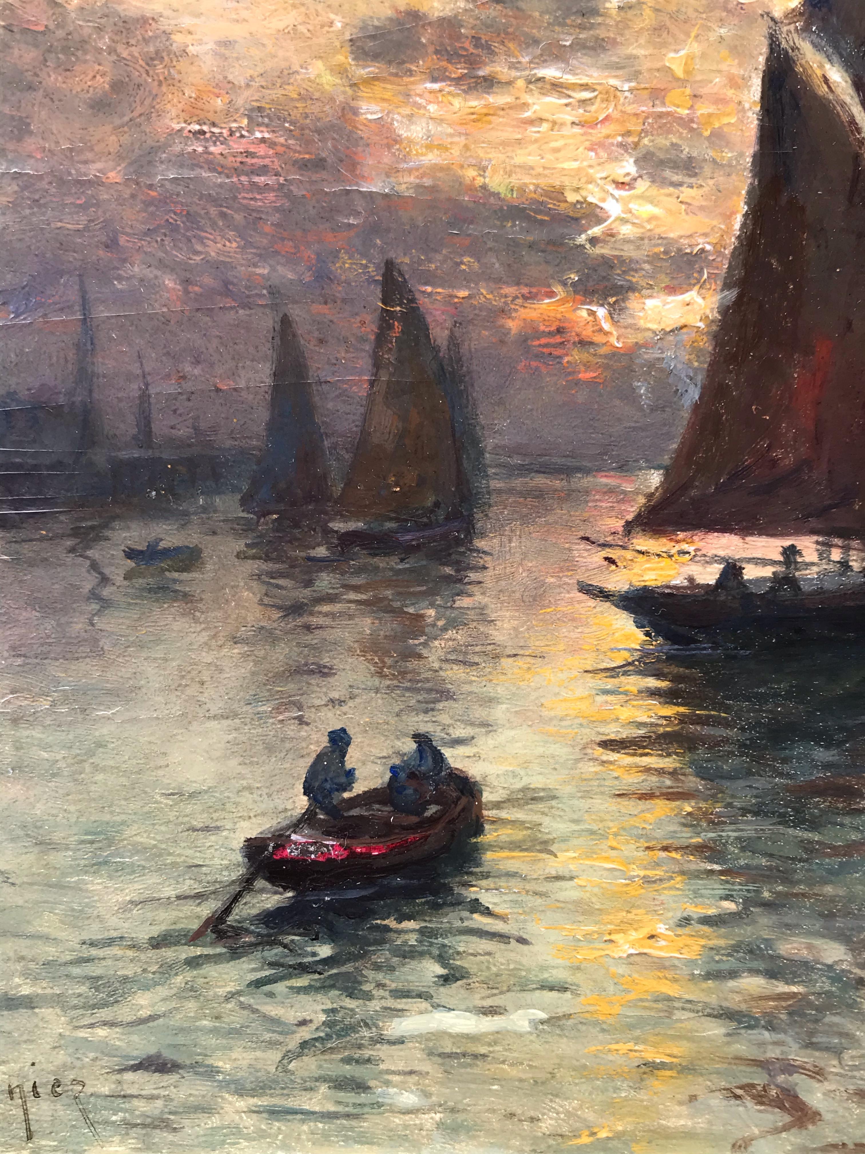 Volver al puerto pesquero - Pintura Siglo XIX 3
