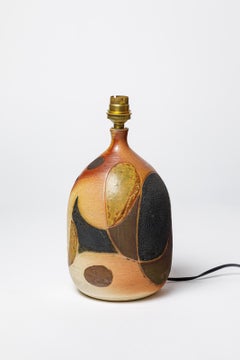 Georges Martin 20th century design black and brown abstract ceramic table lamp
