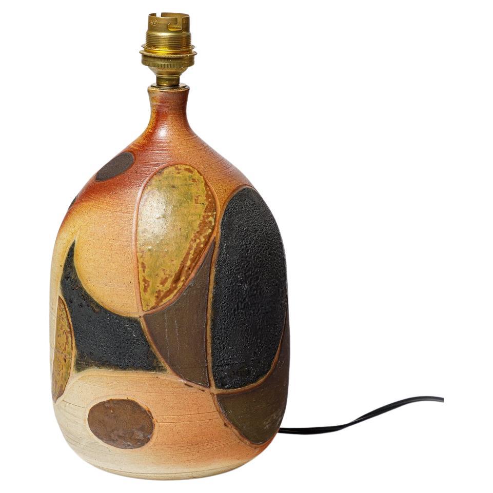 Lampe à poser en céramique abstraite noire et marron Georges Martin 20TH CENTURY DESIGN