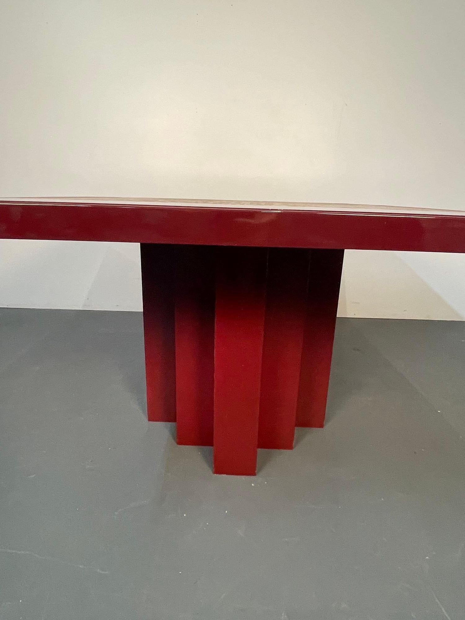 Georges Mathias Belgian Mid-Century Modern Dining, Center Table, Lacquer, Signed For Sale 10