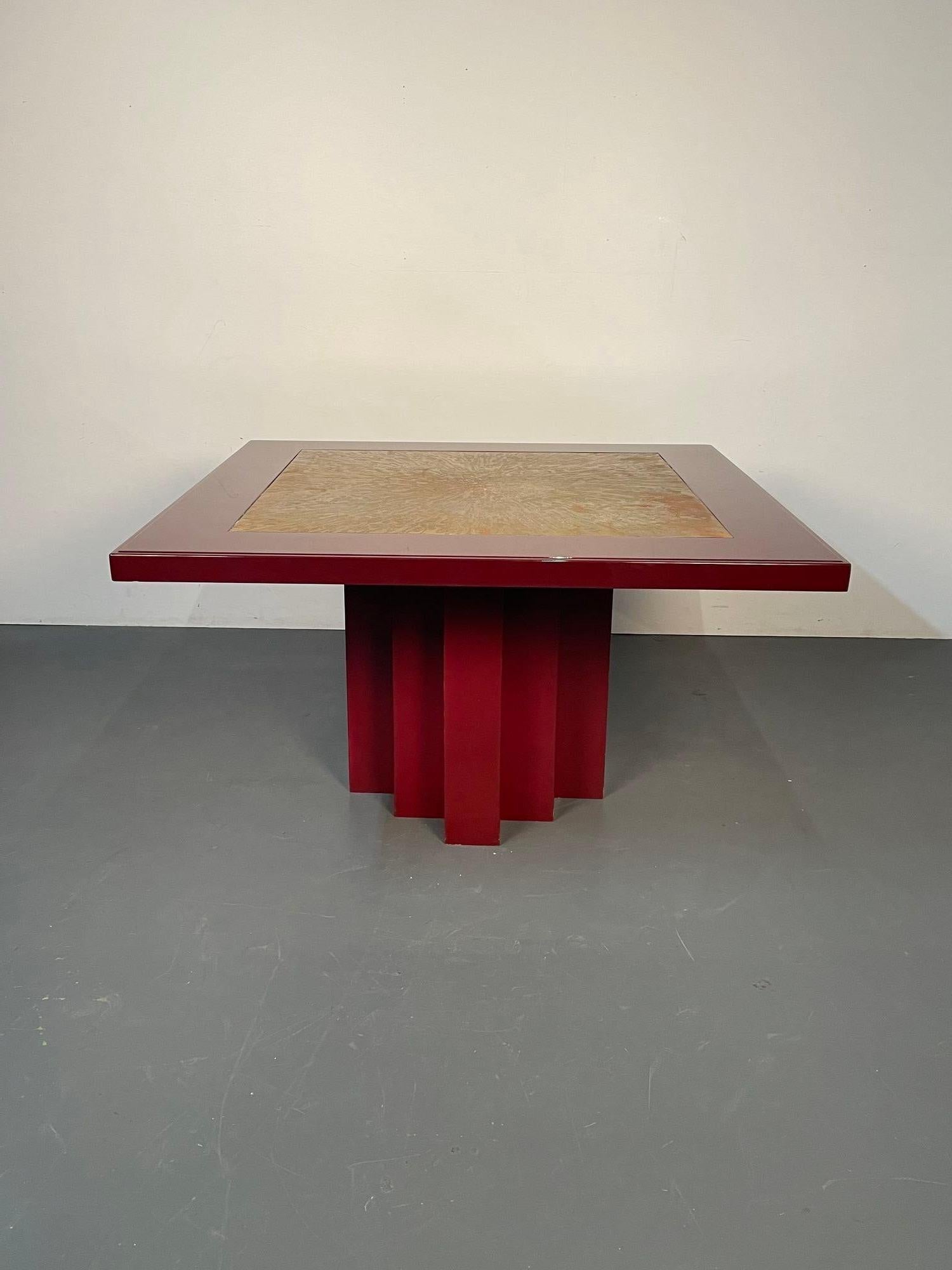 Georges Mathias Belgian Mid-Century Modern Dining, Center Table, Lacquer, Signed For Sale 1