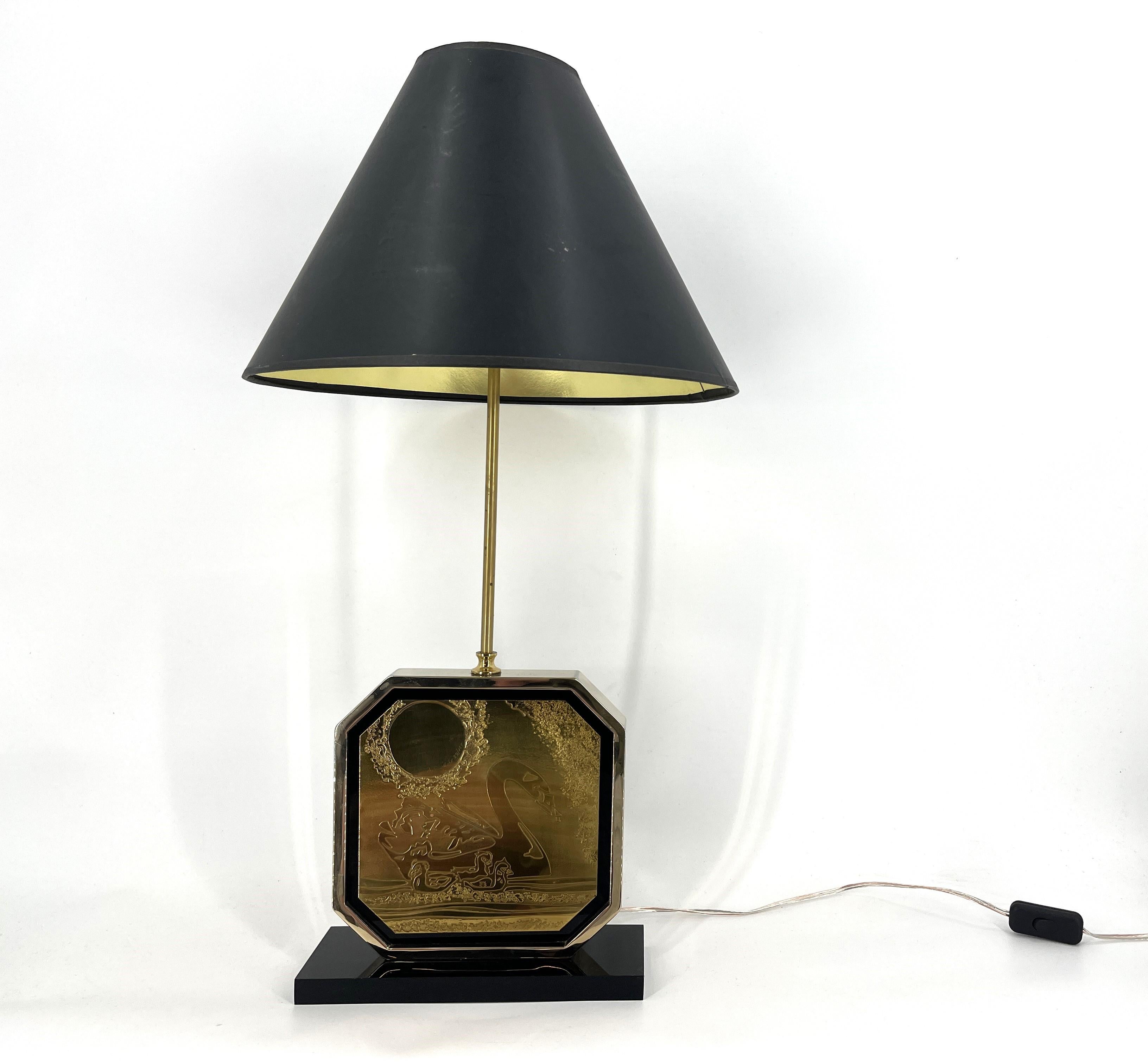 Lampe de table en laiton gravé George Mathias, 1970 en vente 5