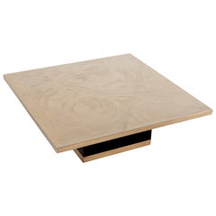 Table basse Georges Mathias en laiton gravé