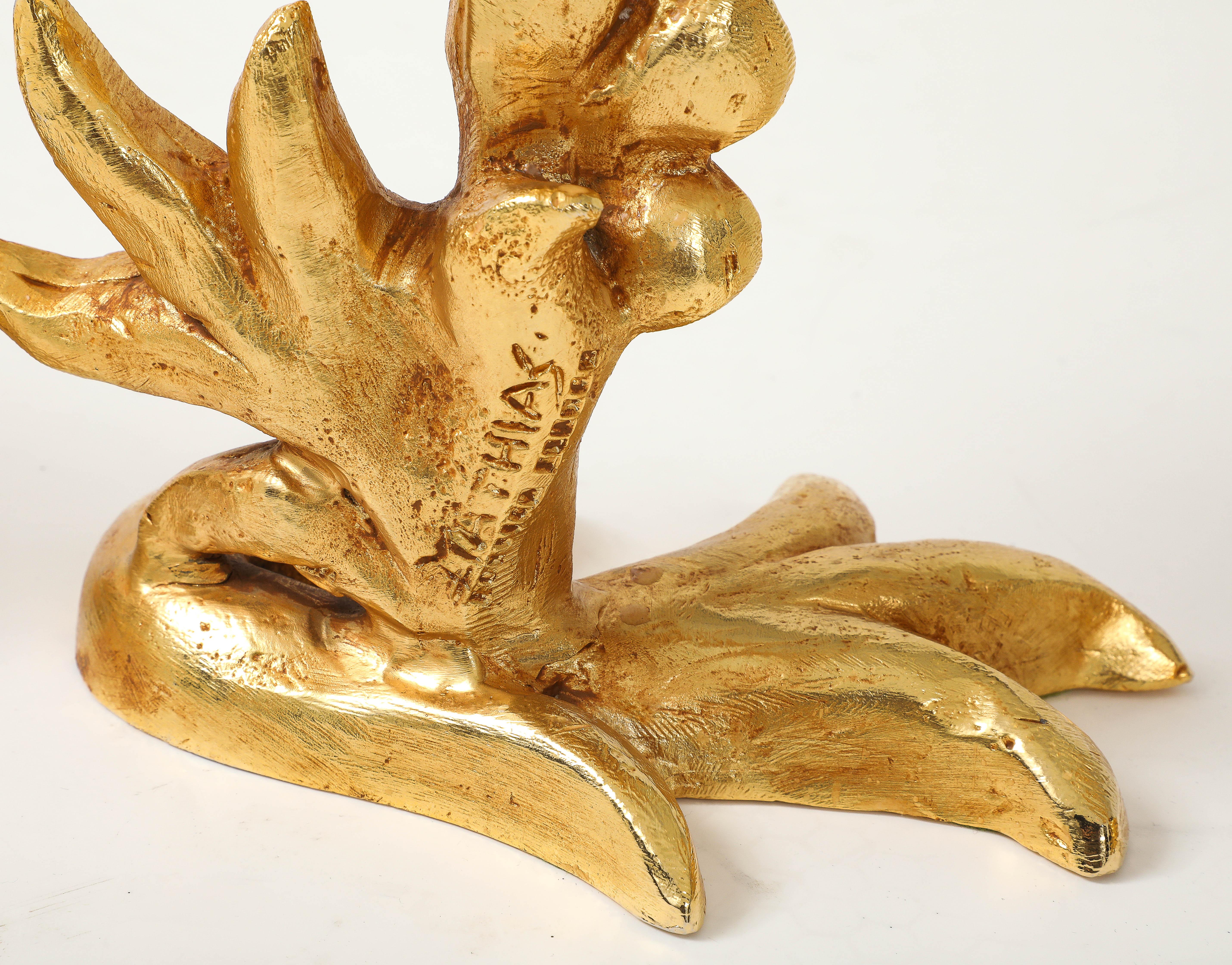 Georges Mathias For Fondica Portacandele in Bronzo Dorato Set Di 4 in vendita 1