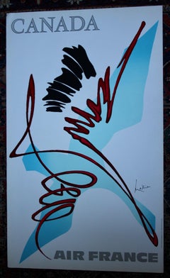 Georges Mathieu 1967 original travel poster Air France Canada