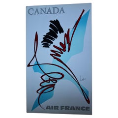 Georges Mathieu 1967 original travel poster Air France Canada