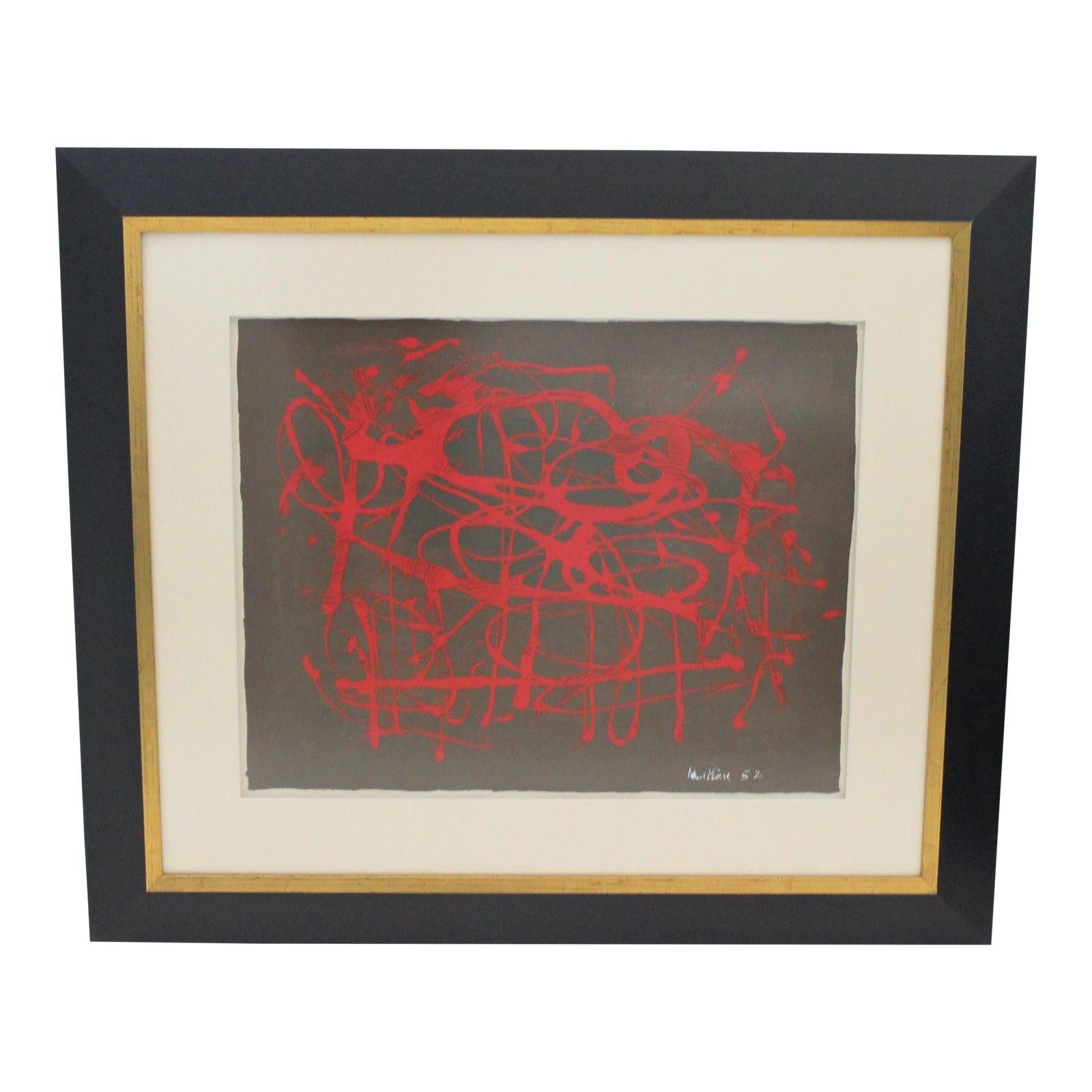 Georges Mathieu Drip Abstract Tachism Painting For Sale 5