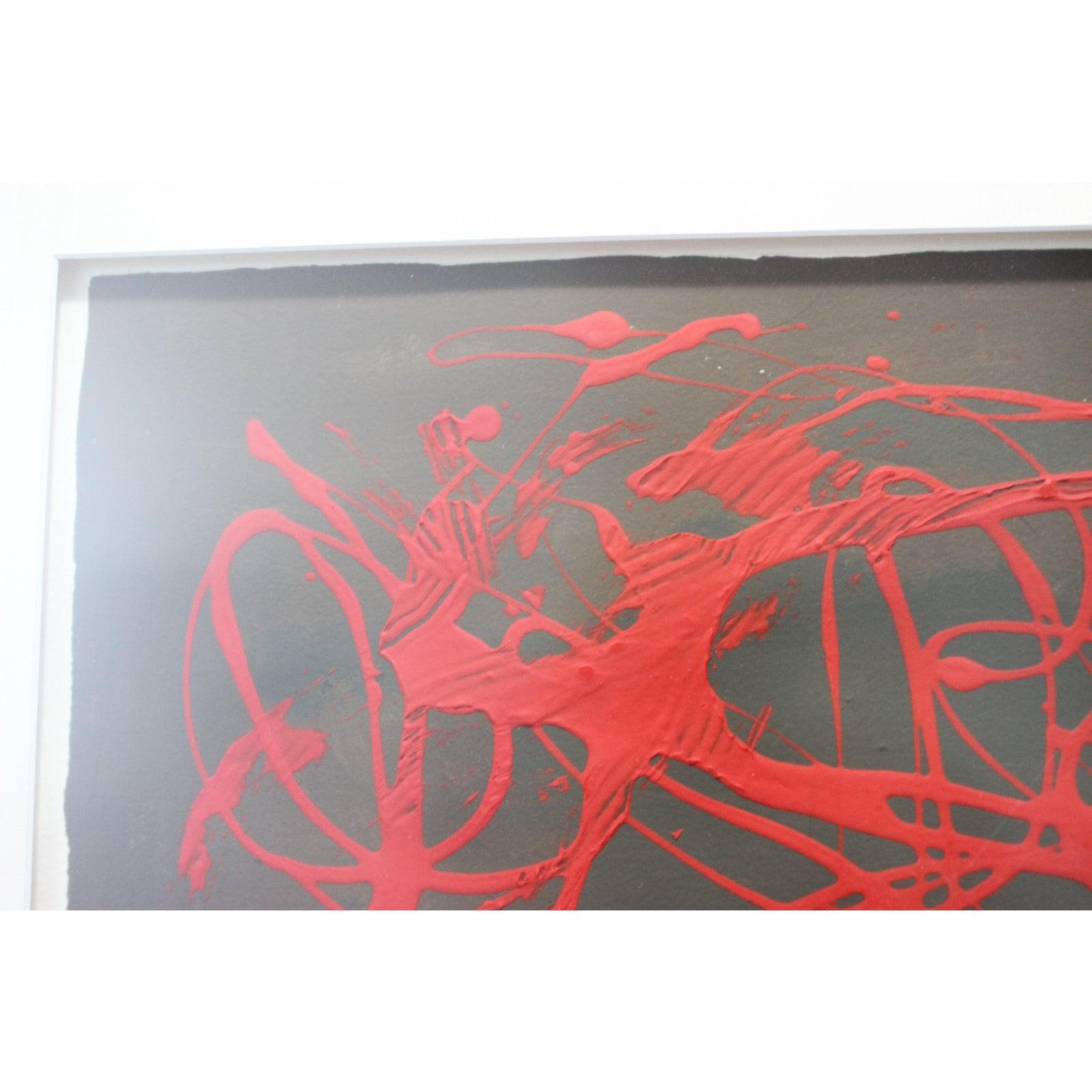 Georges Mathieu Drip Abstract Tachism Painting In Good Condition For Sale In West Palm Beach, FL