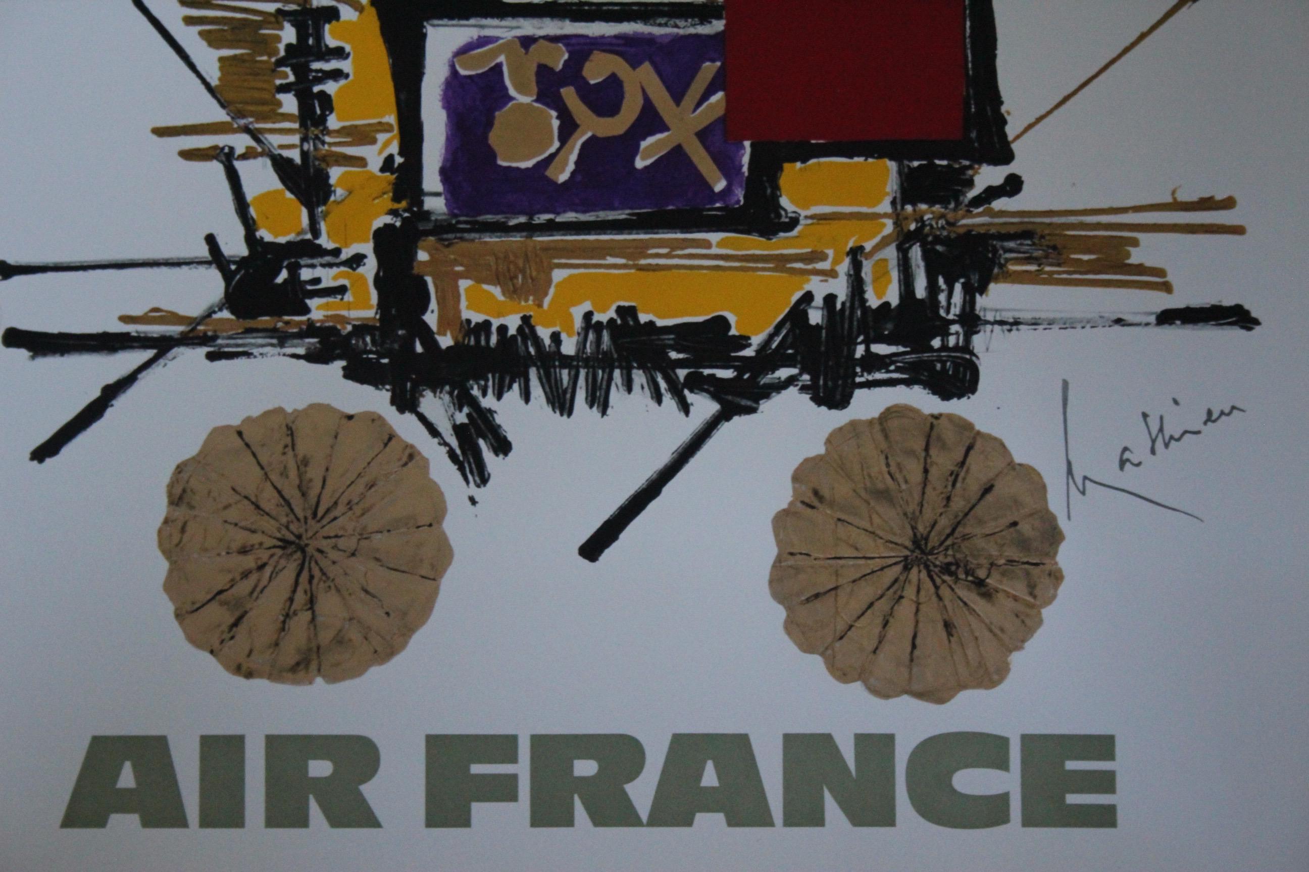 Milieu du XXe siècle Affiche originale de Georges Mathieu Air France Japon 1967 en vente