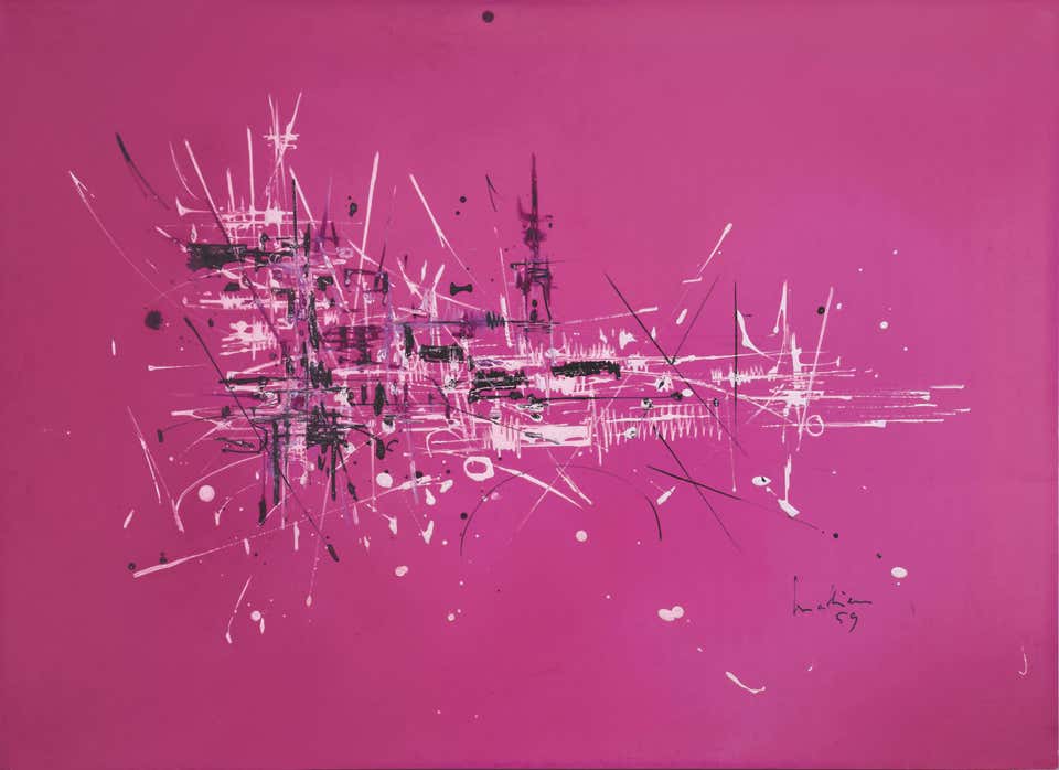 Composition by Georges Mathieu - Abstract and Modern artwork, Work on paper