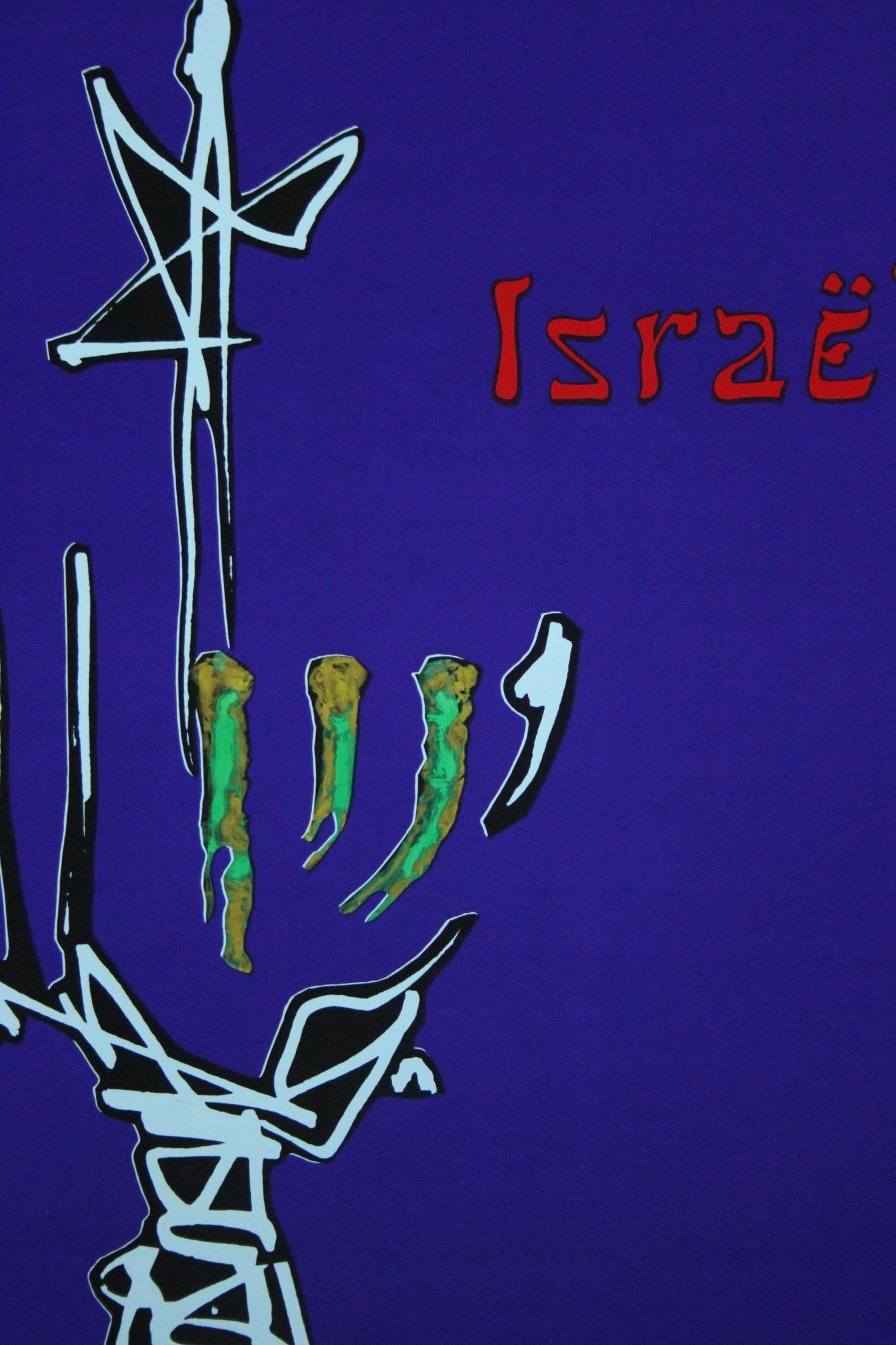 Originalplakat von Georges Mathieu aus dem Jahr 1968 Israel Air France – Airline – Tourismus (Französisch) im Angebot
