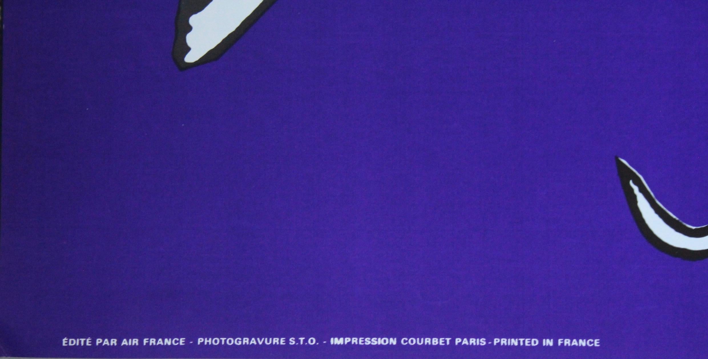 Originalplakat von Georges Mathieu aus dem Jahr 1968 Israel Air France – Airline – Tourismus (Mitte des 20. Jahrhunderts) im Angebot