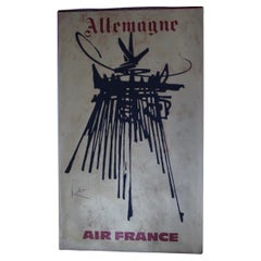 Georges Mathieu, Original Vintage Airline Poster, Air France Allemagne
